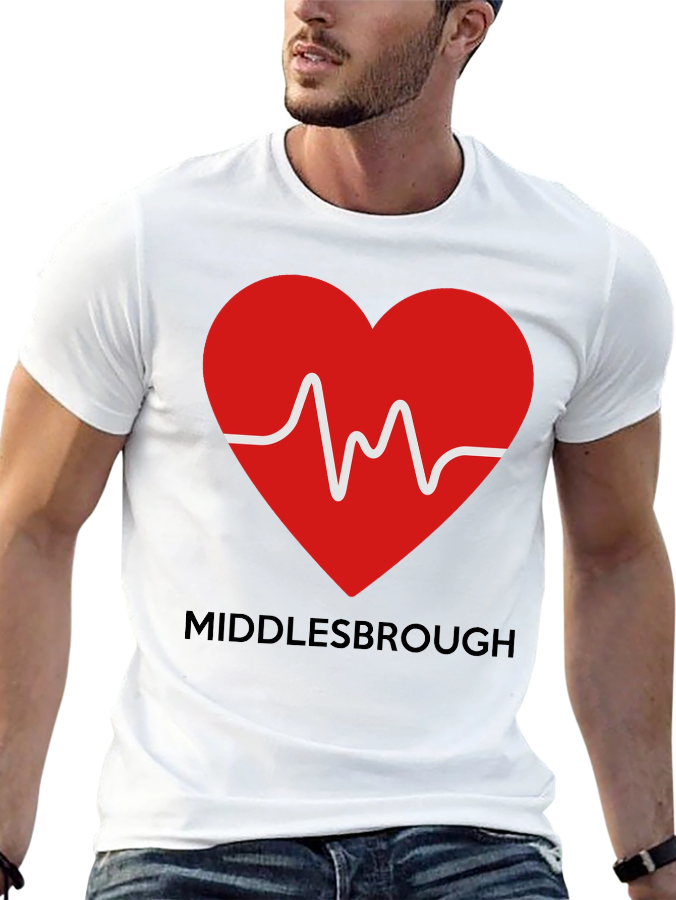 Black Middlesbrough Heartbeat T-Shirt view 13