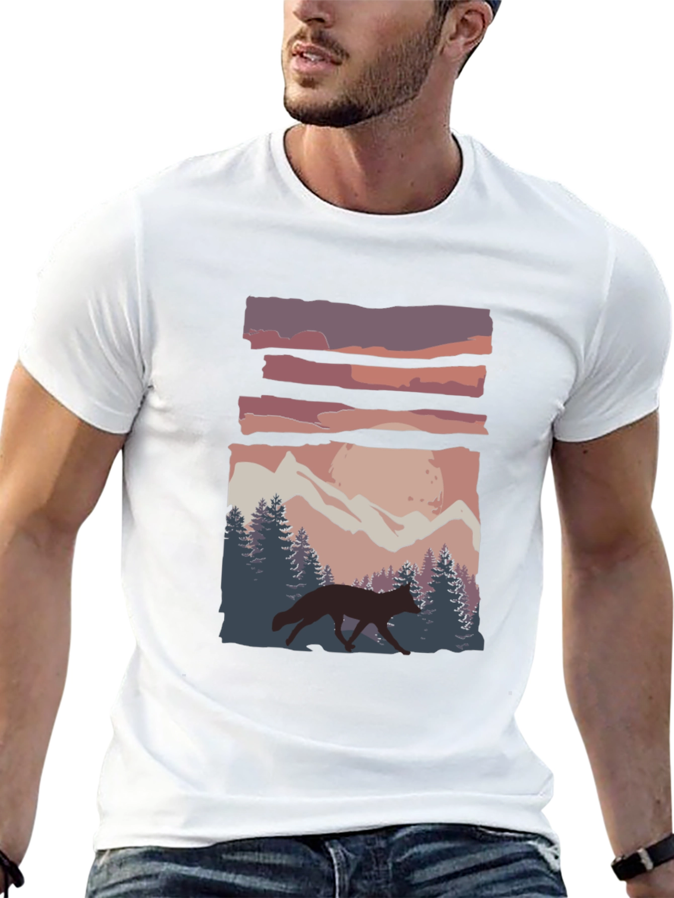 Black Wolf in the Wilderness Graphic Tee view 13