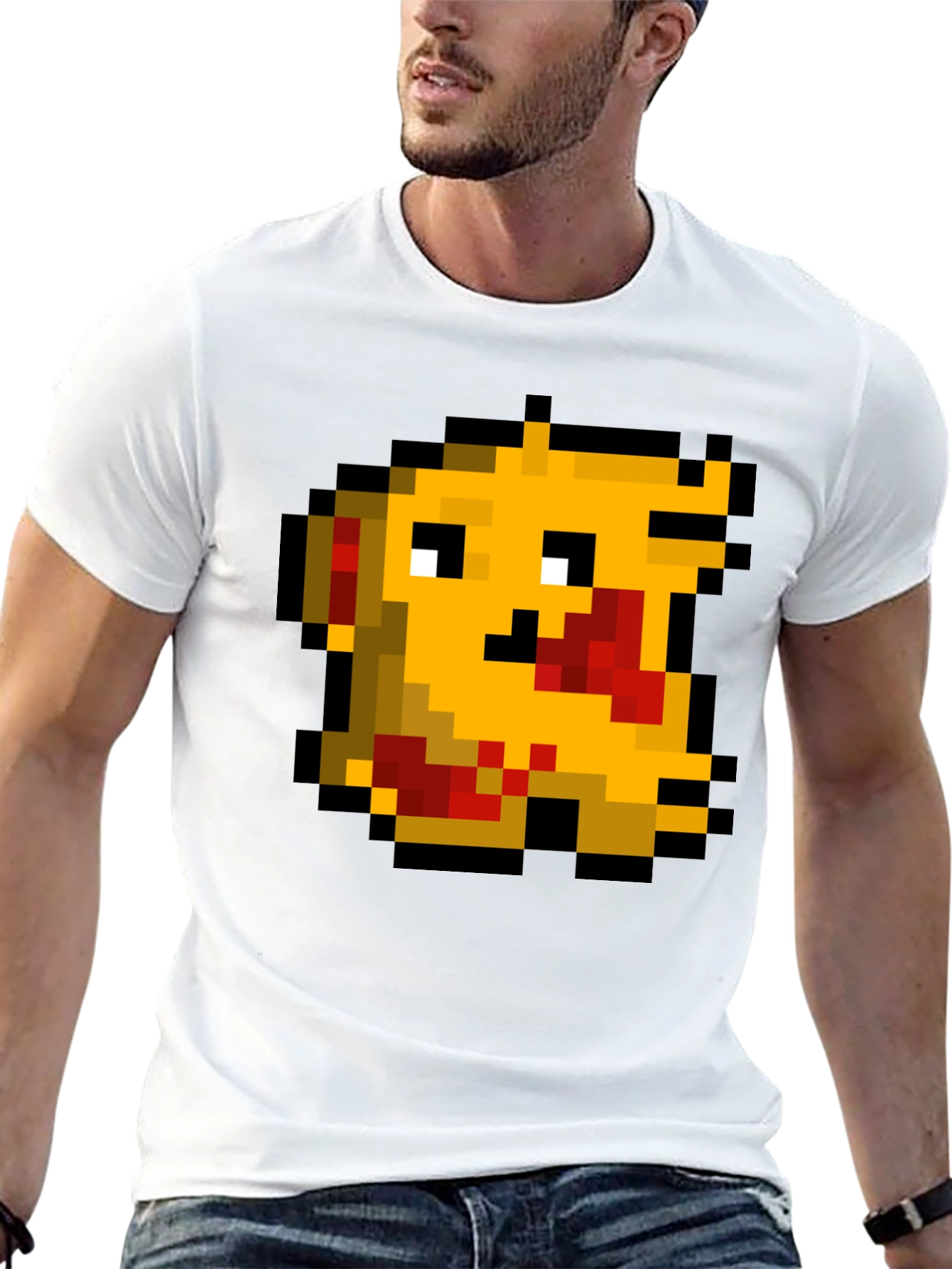 Black Pixel Monster Graphic Tee - Black Cotton Casual Shirt view 13