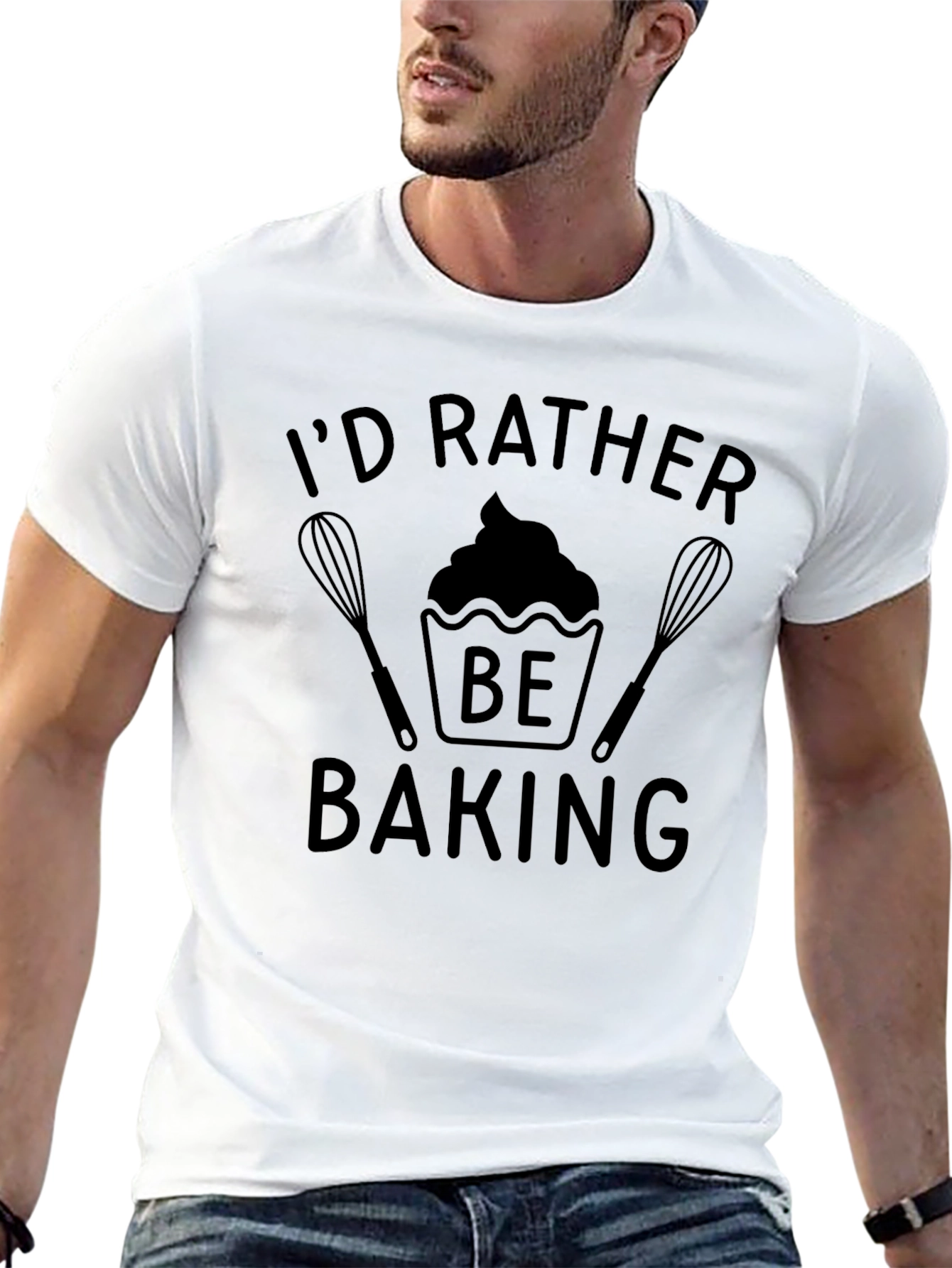 Black I'd Rather Be Baking T-Shirt view 13