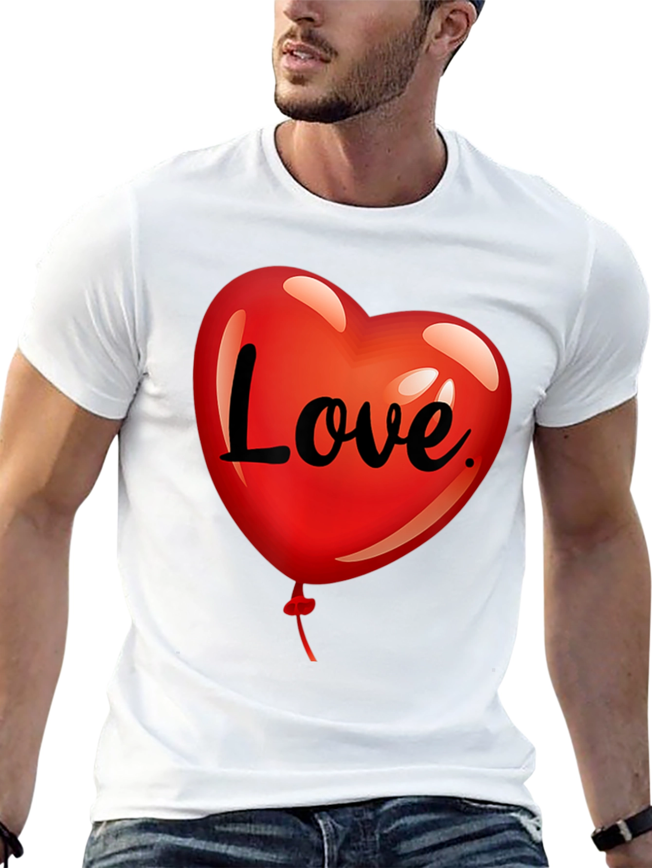 Black Love Heart Balloon Graphic Tee - Black view 13