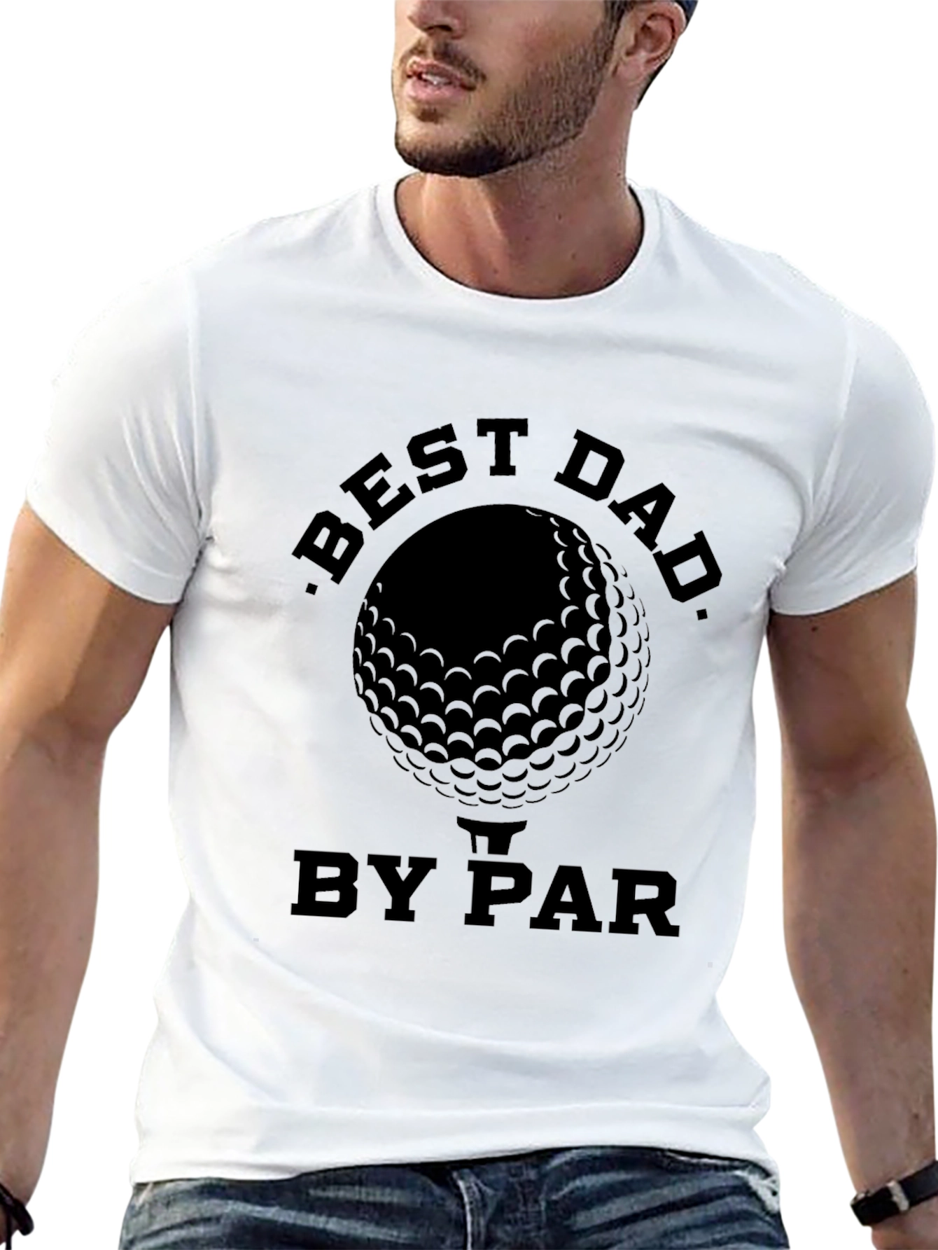 Black Best Dad By Par Golf T-Shirt view 13