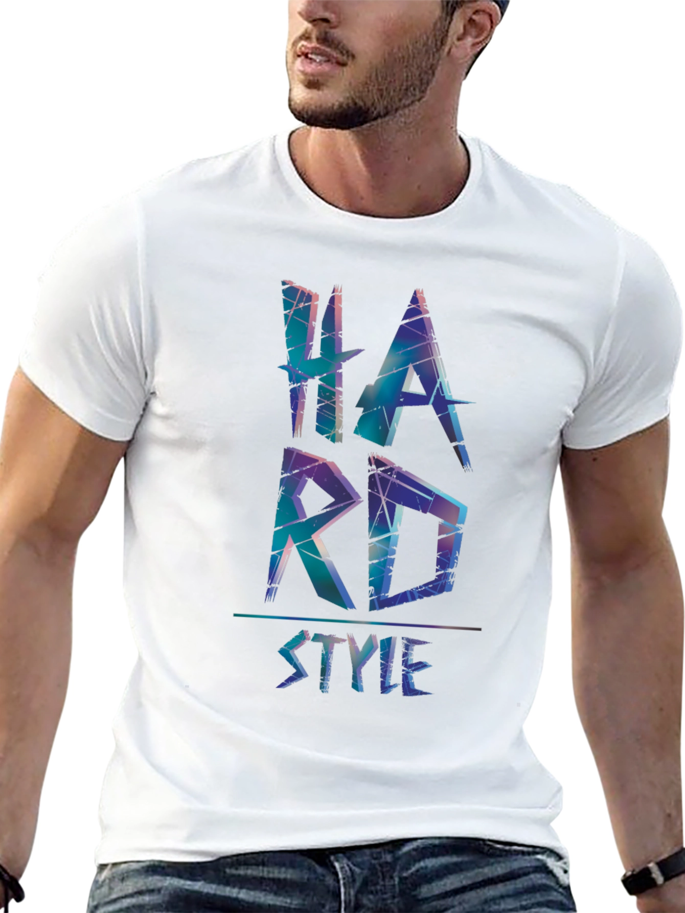 Black Hard Style Graphic Print Black T-Shirt view 13