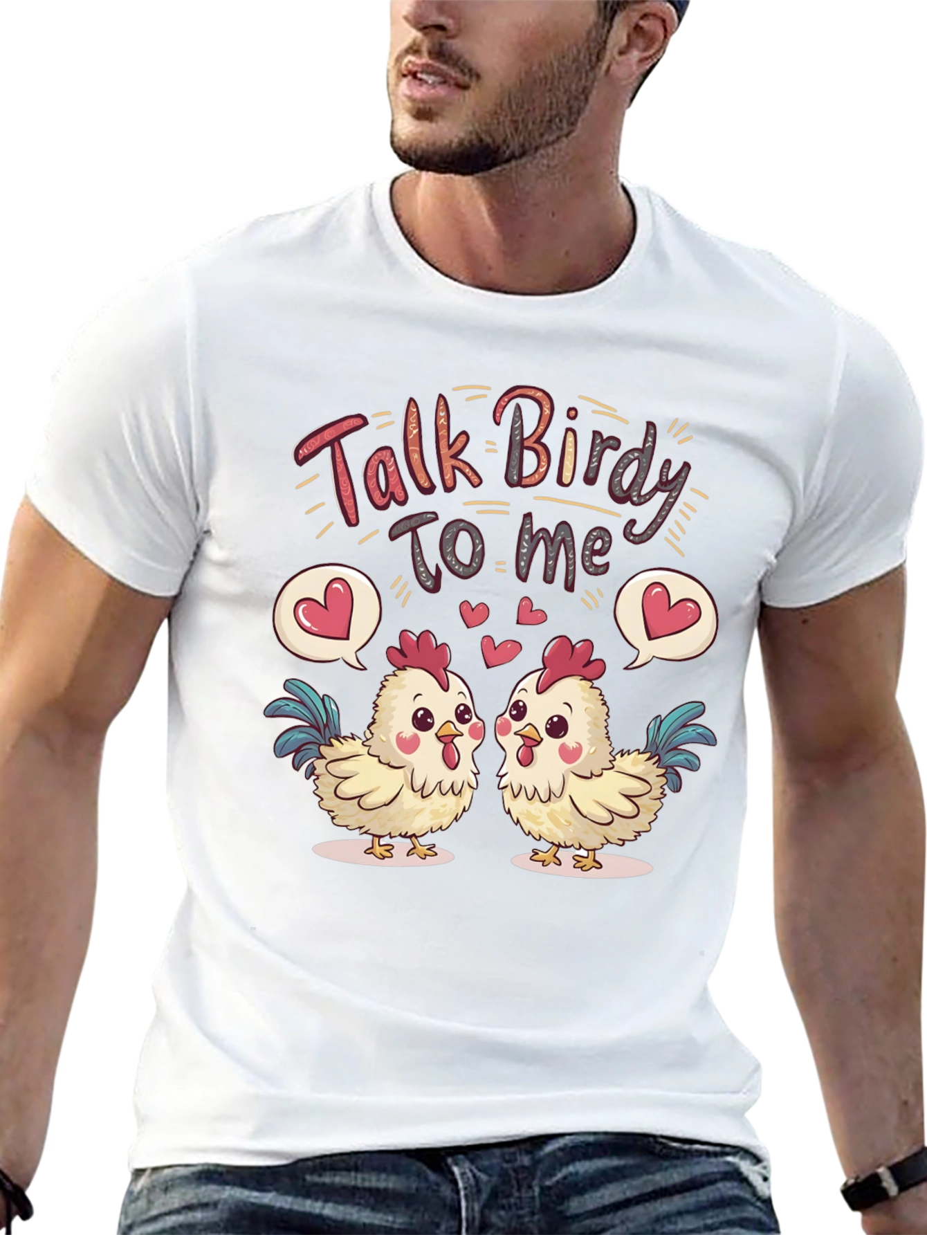 Black Talk Birdy To Me Chicken Graphic Tee view 13