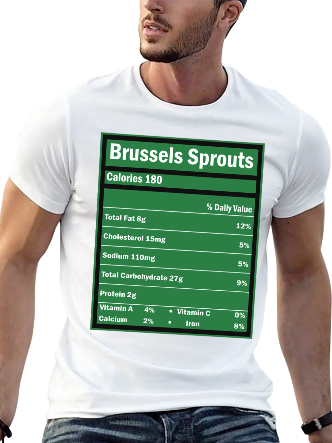 Black Brussels Sprouts Nutrition Facts Novelty T-Shirt view 13