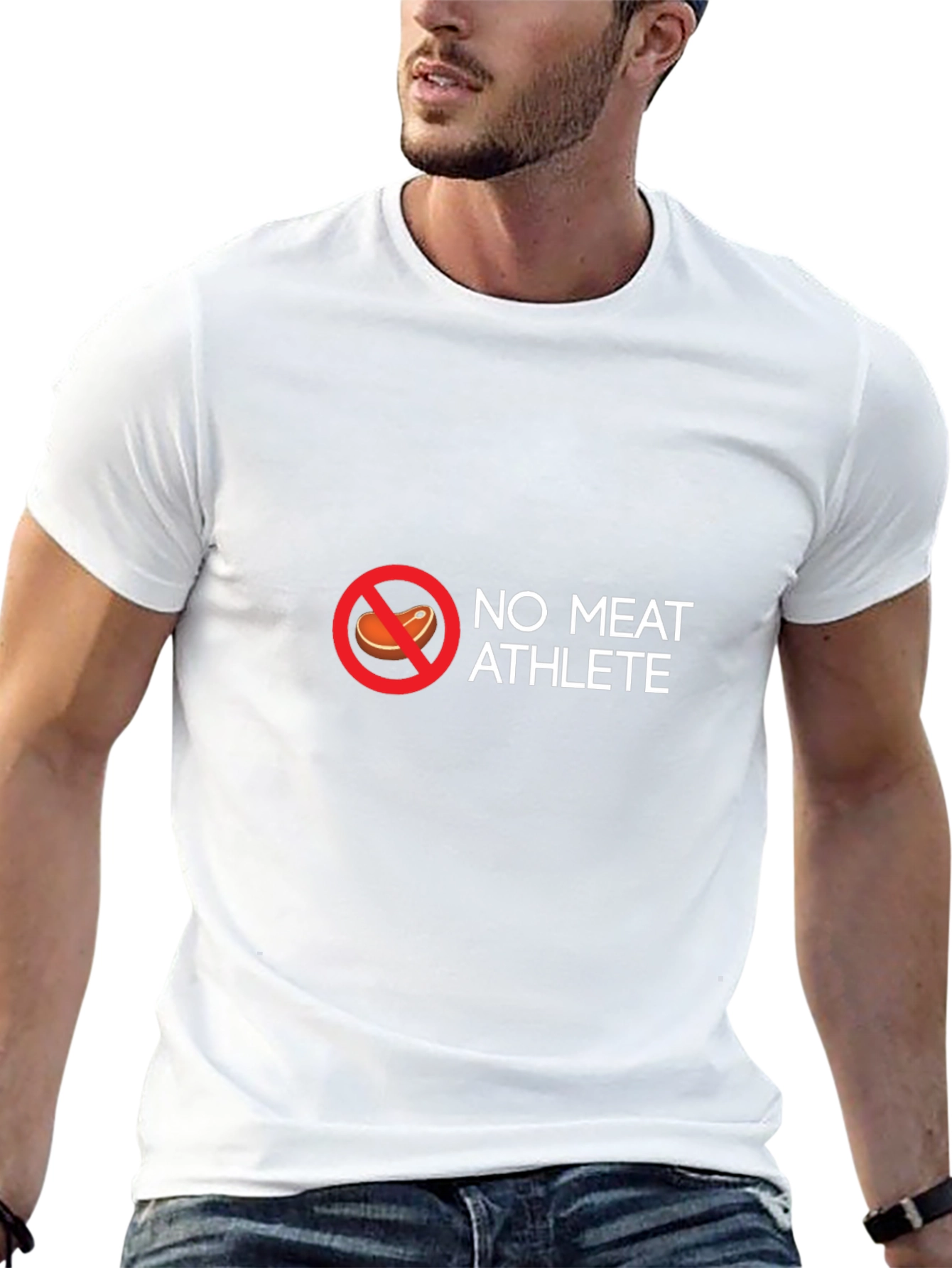Black No Meat Athlete T-Shirt - Vegan Fitness Apparel view 13