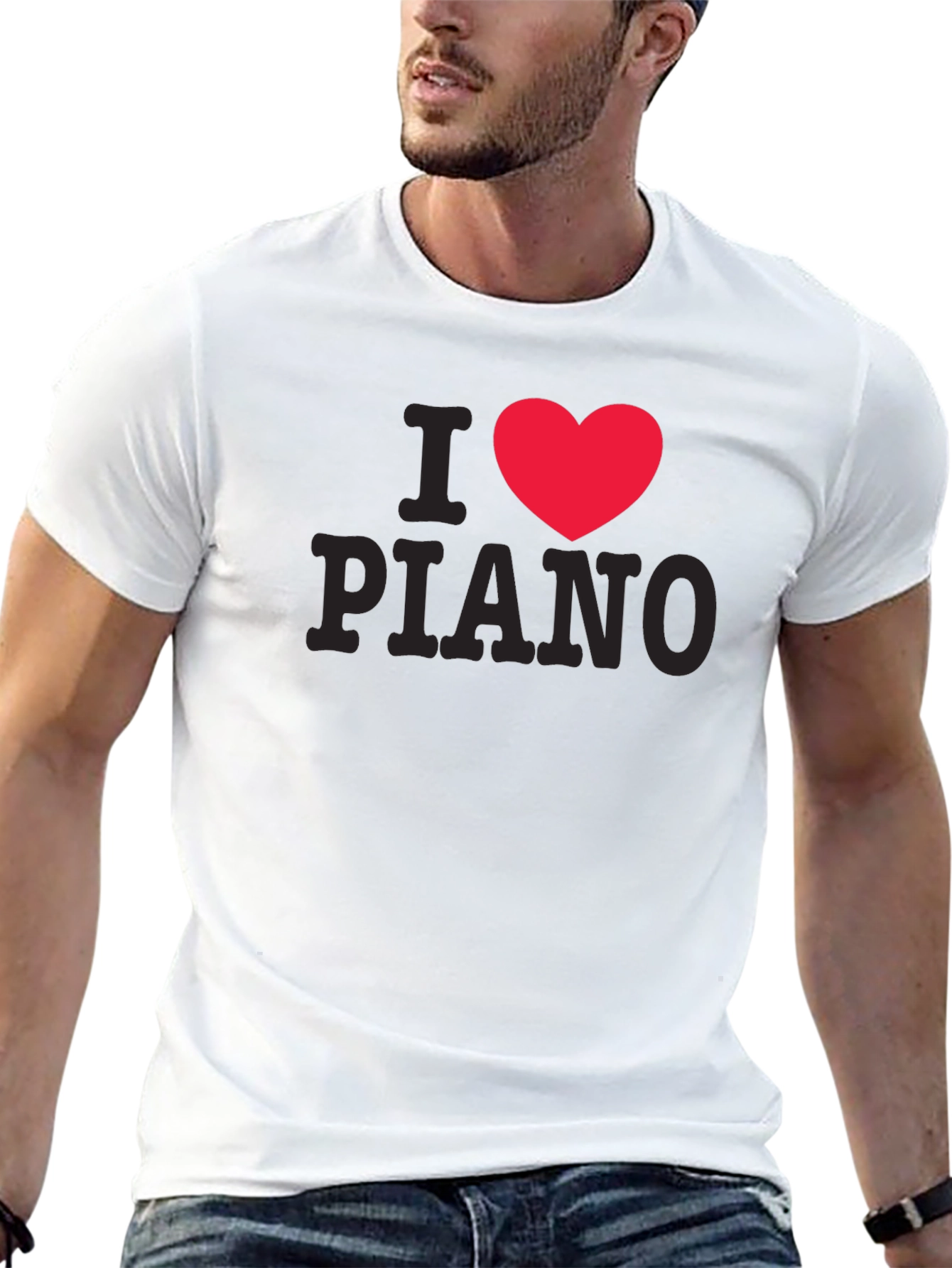 Black I Heart Piano T-Shirt - Music Lover Tee view 13