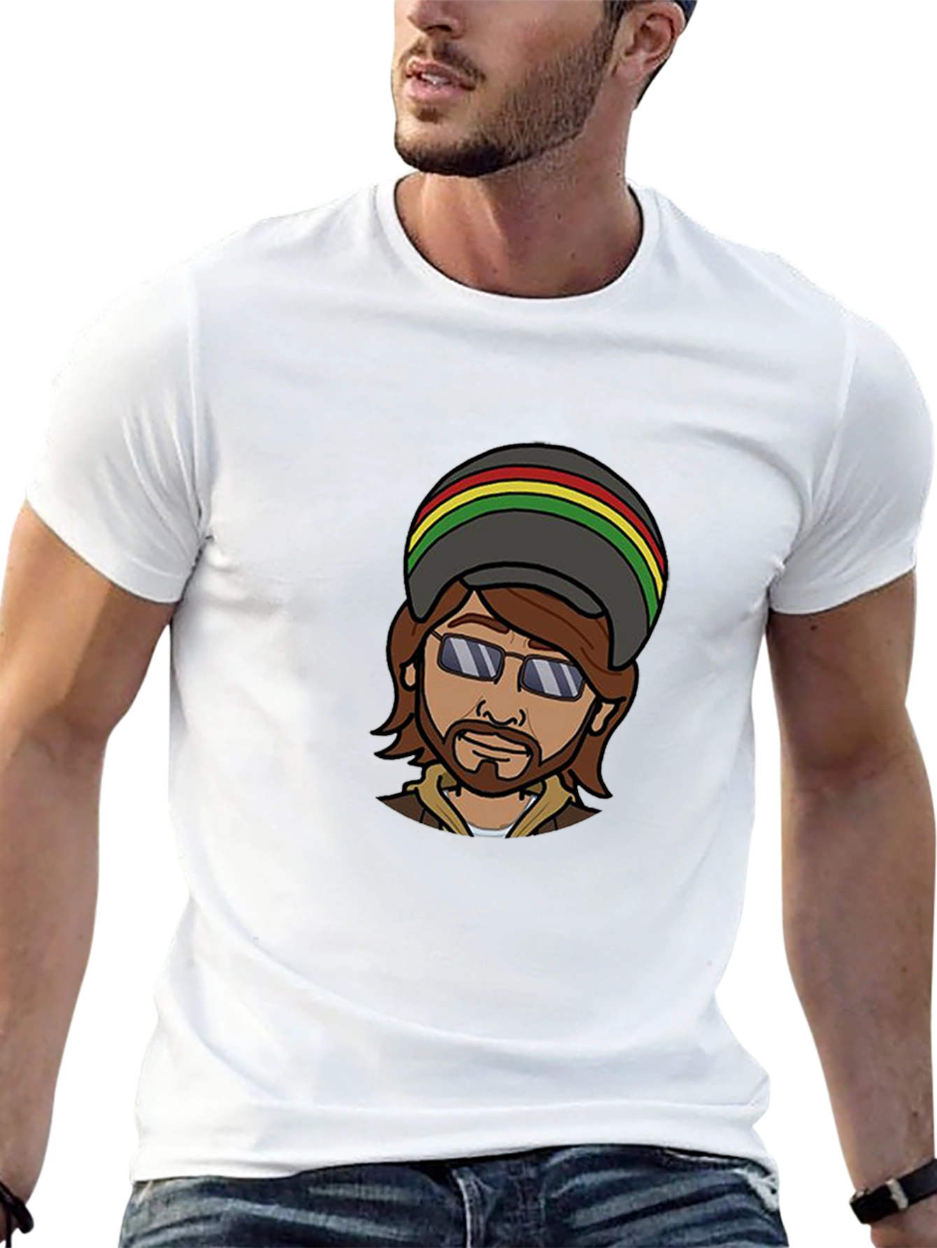 Black Cool Cartoon Graphic Black T-Shirt view 13