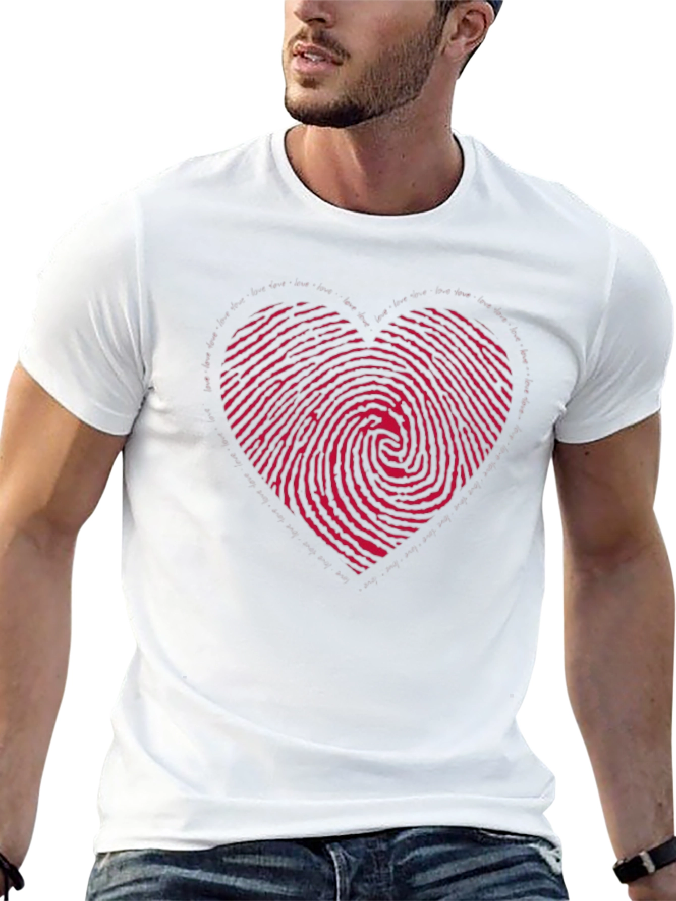 Black Heart Fingerprint Graphic Tee view 13