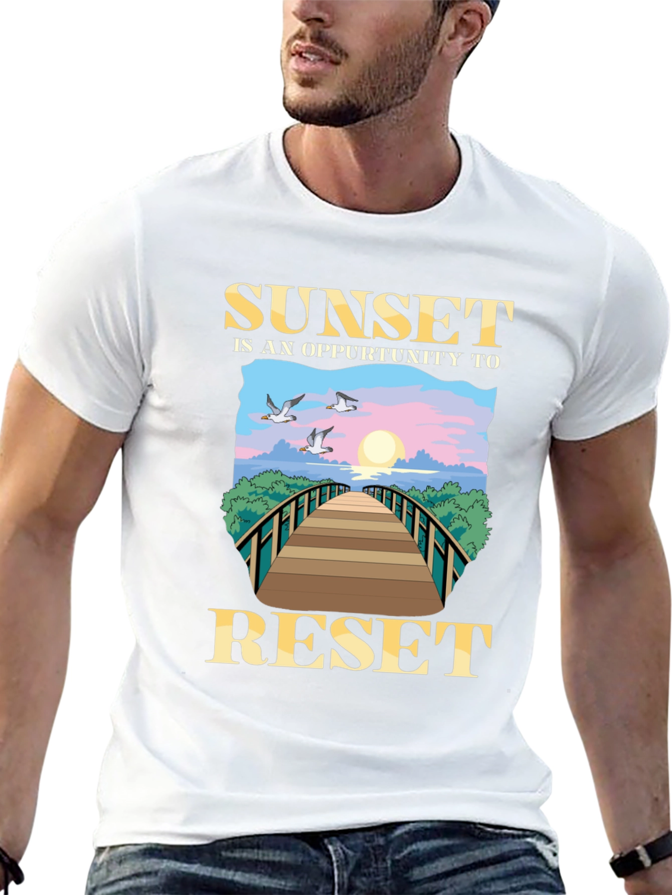 Black Sunset Reset Graphic Tee view 13