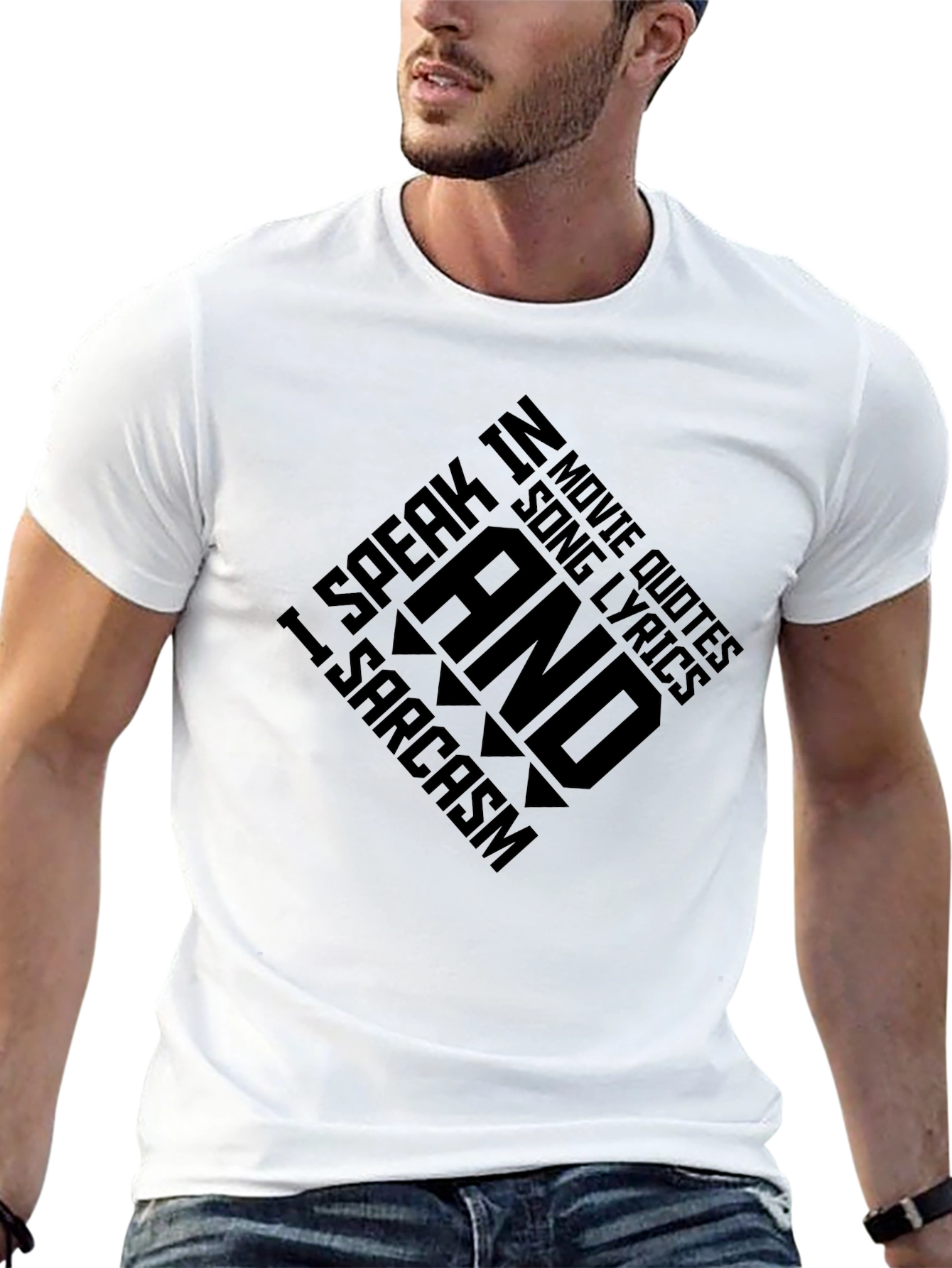 Black Sarcastic Movie Quote & Song Lyric T-Shirt view 13