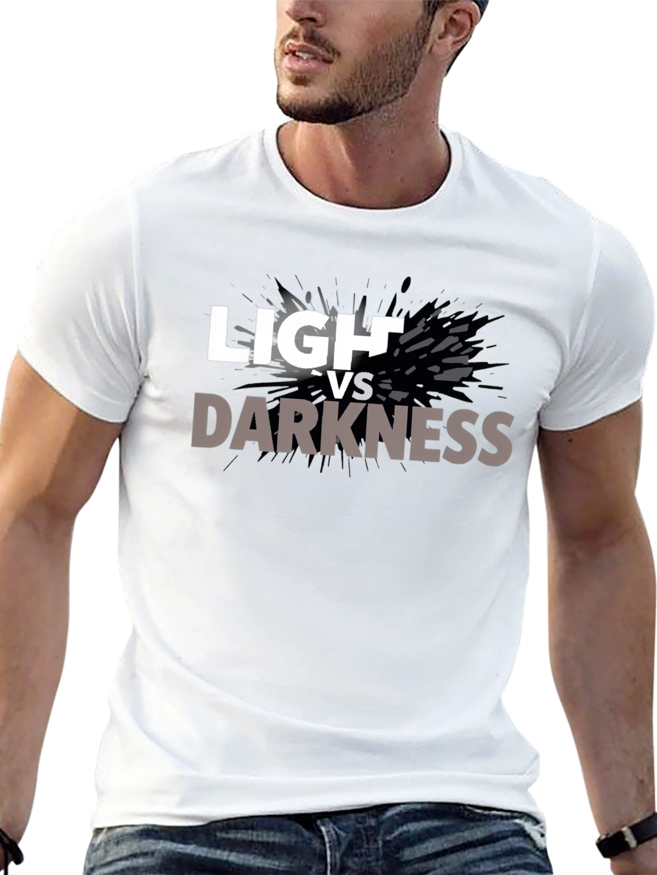 Black Light vs. Darkness Graphic T-Shirt view 13