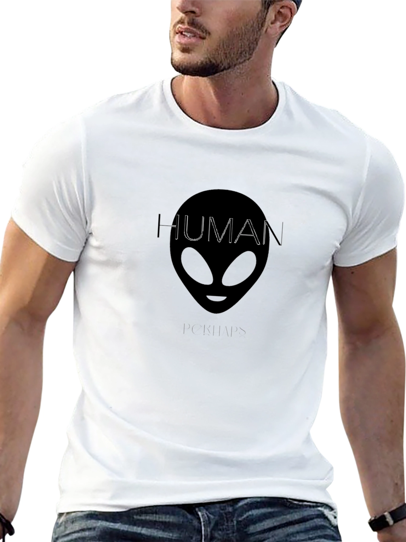 Black Human Disguise T-Shirt - Alien Graphic Tee view 13
