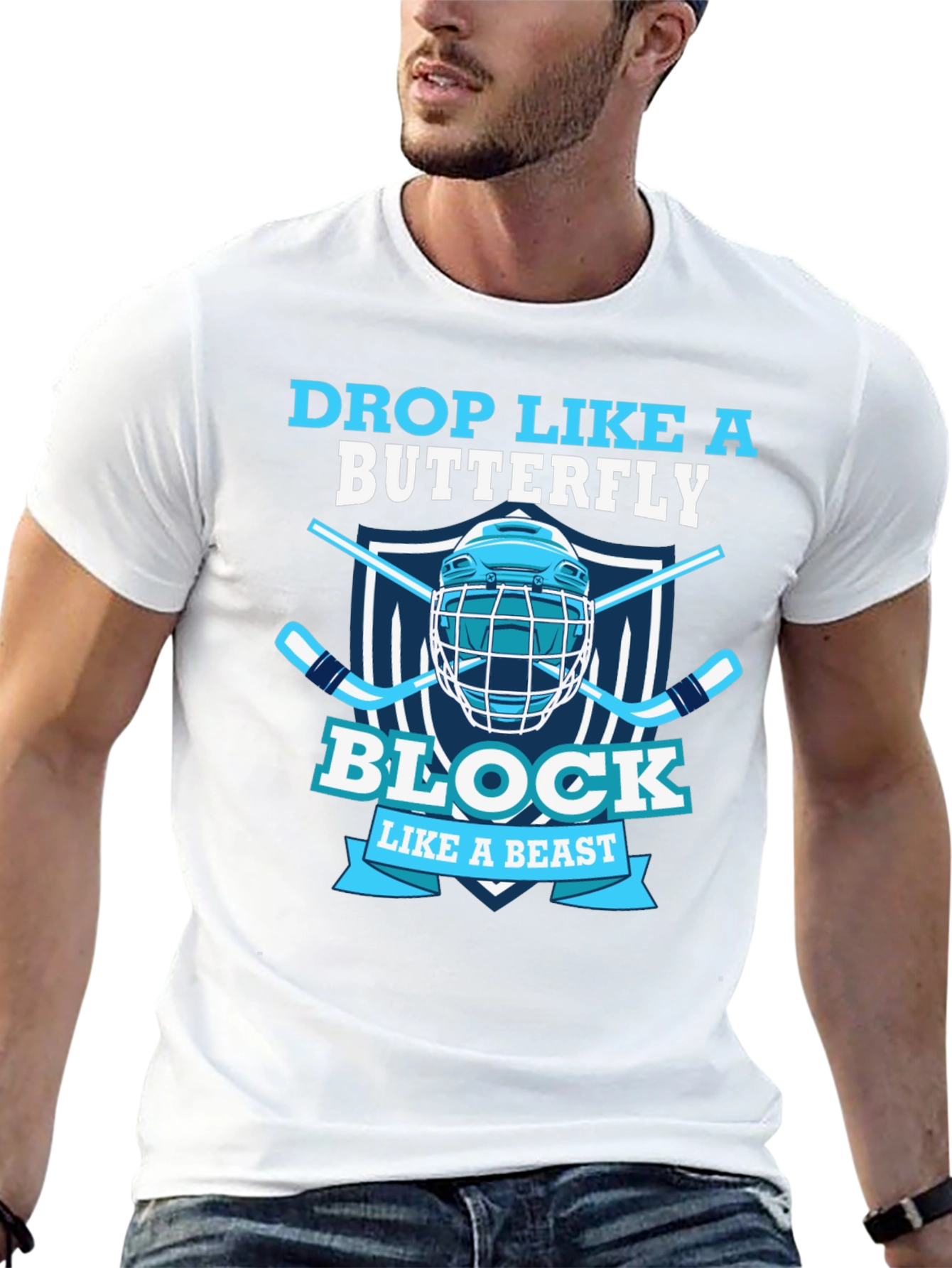 Black Drop Like a Butterfly, Block Like a Beast T-Shirt view 13