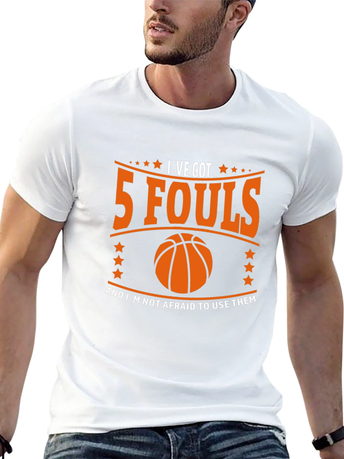 Black Funny Basketball T-Shirt - I've Got 5 Fouls! view 13