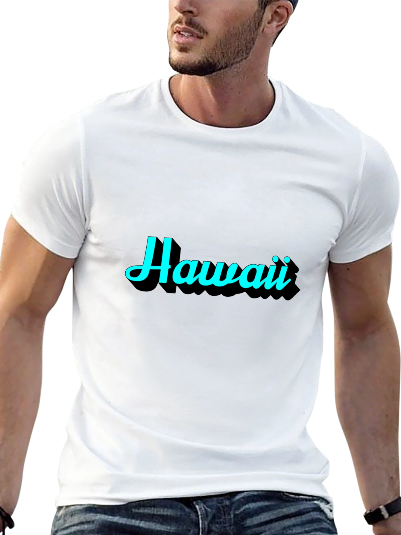 Hawaii Graphic Print Black T-Shirt - 13