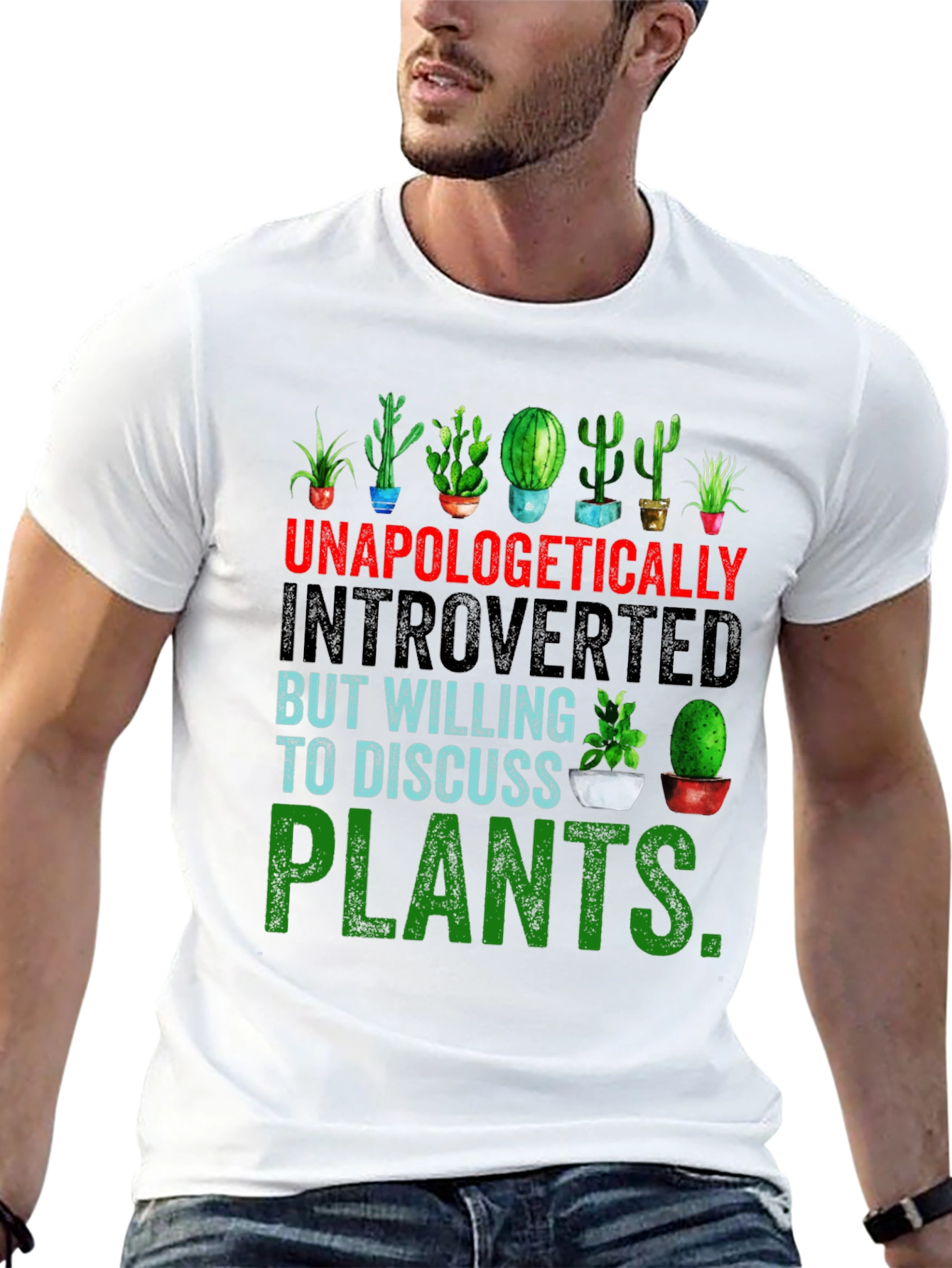 Black Introverted Plant Lover T-Shirt view 13