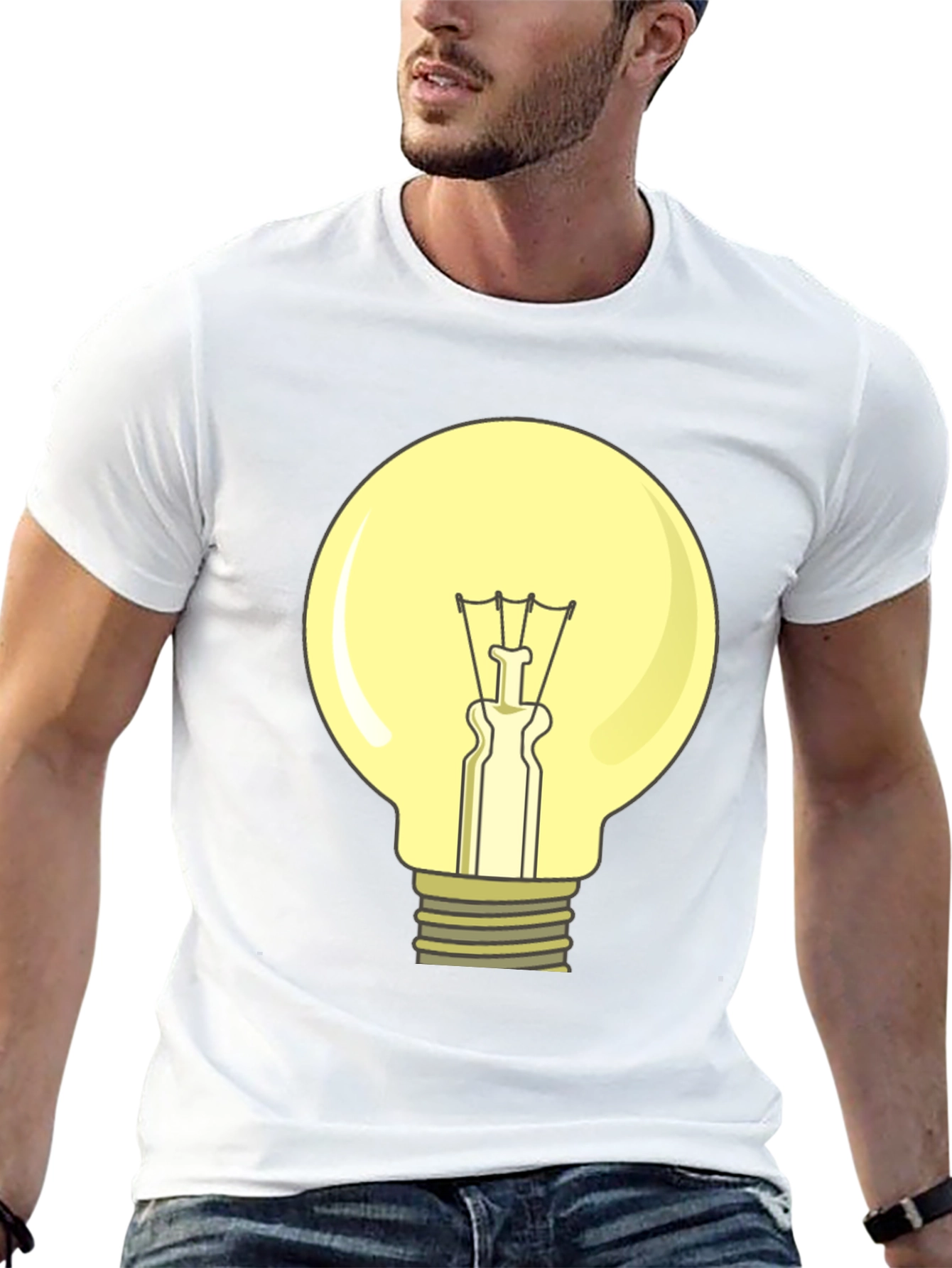 Black Light Bulb Graphic T-Shirt - Illuminating Design! view 13