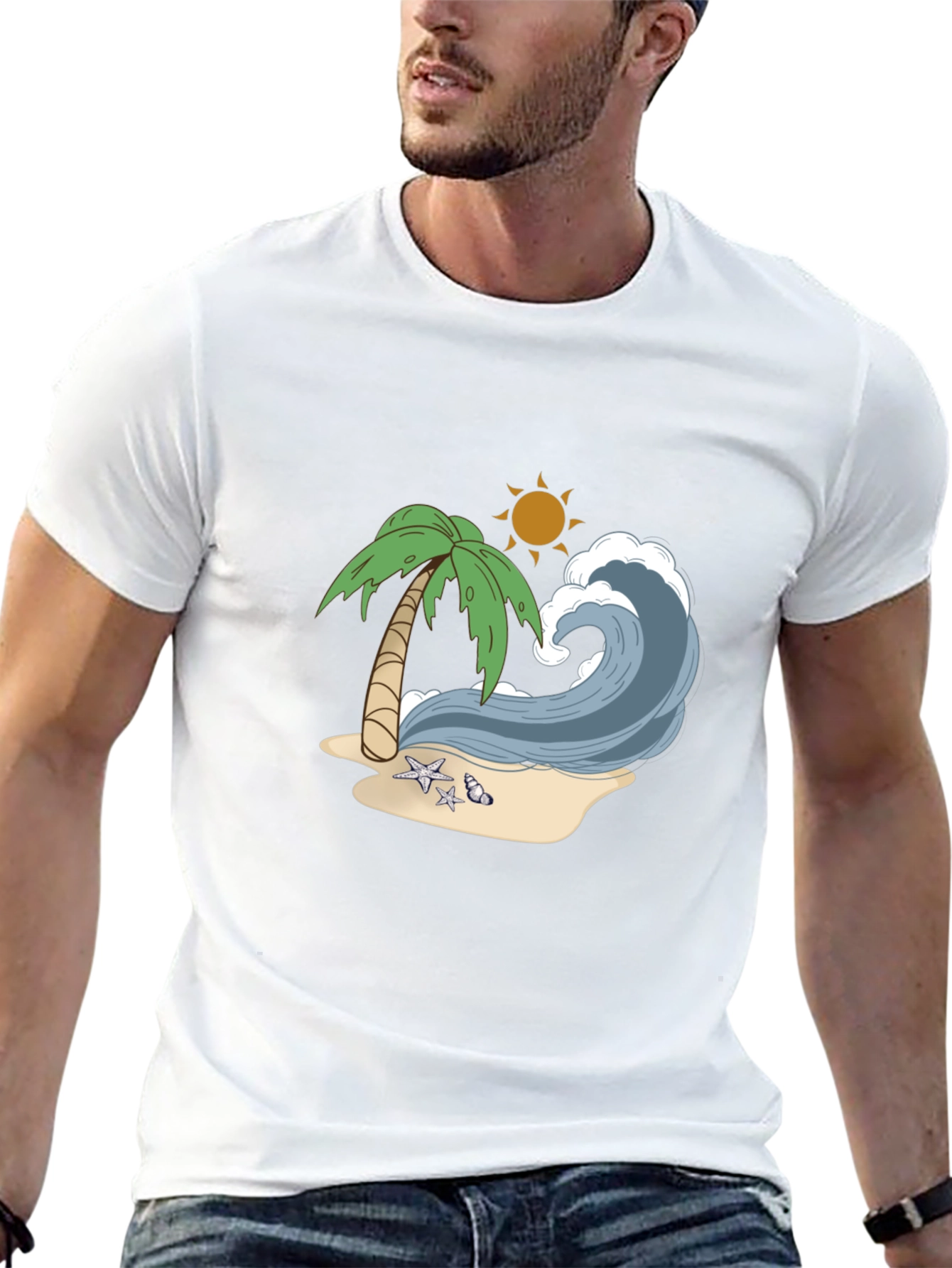 Black Beach Wave Graphic Tee - Tropical Vibes view 13