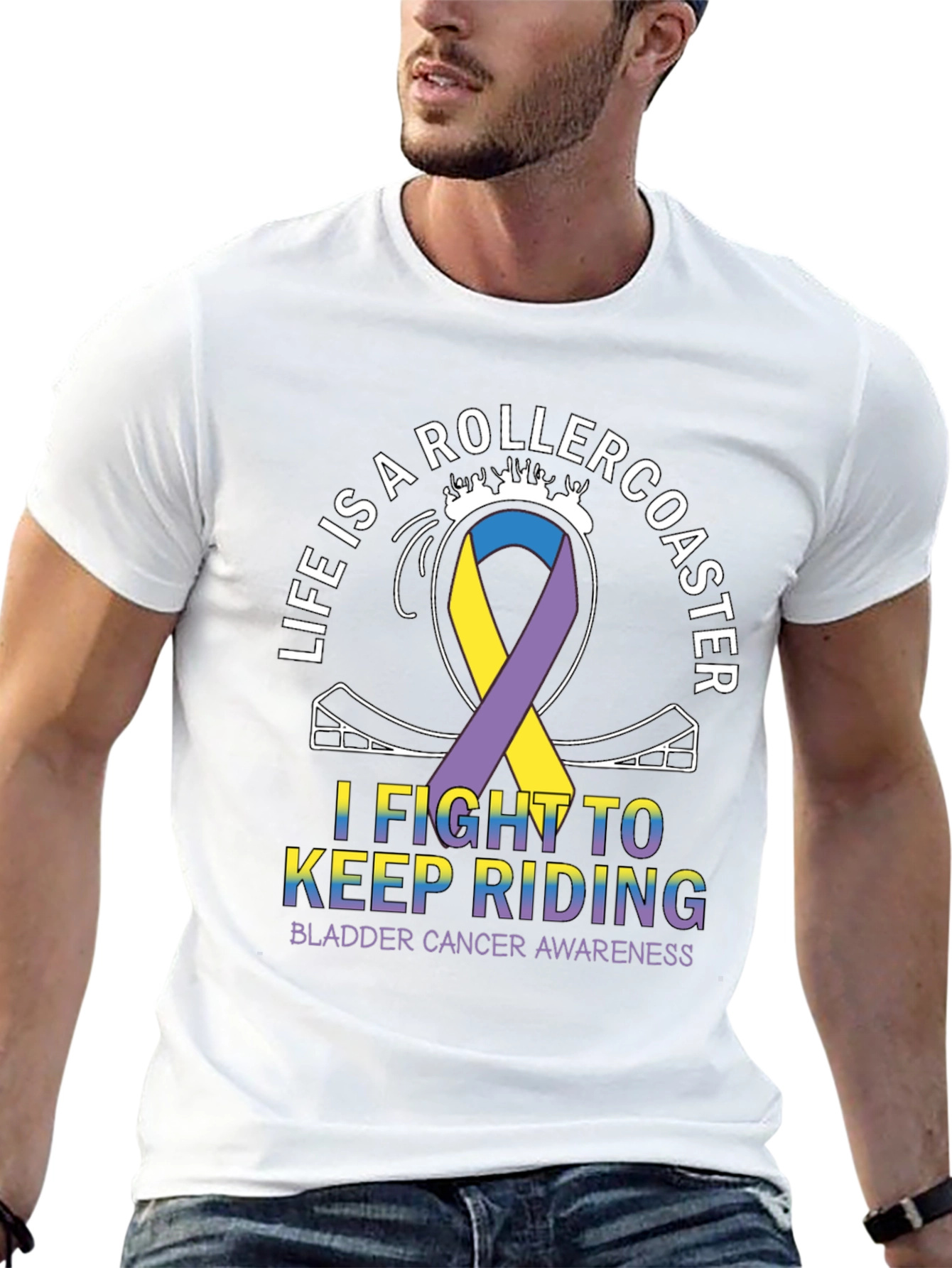 Bladder Cancer Awareness Rollercoaster T-Shirt - 13