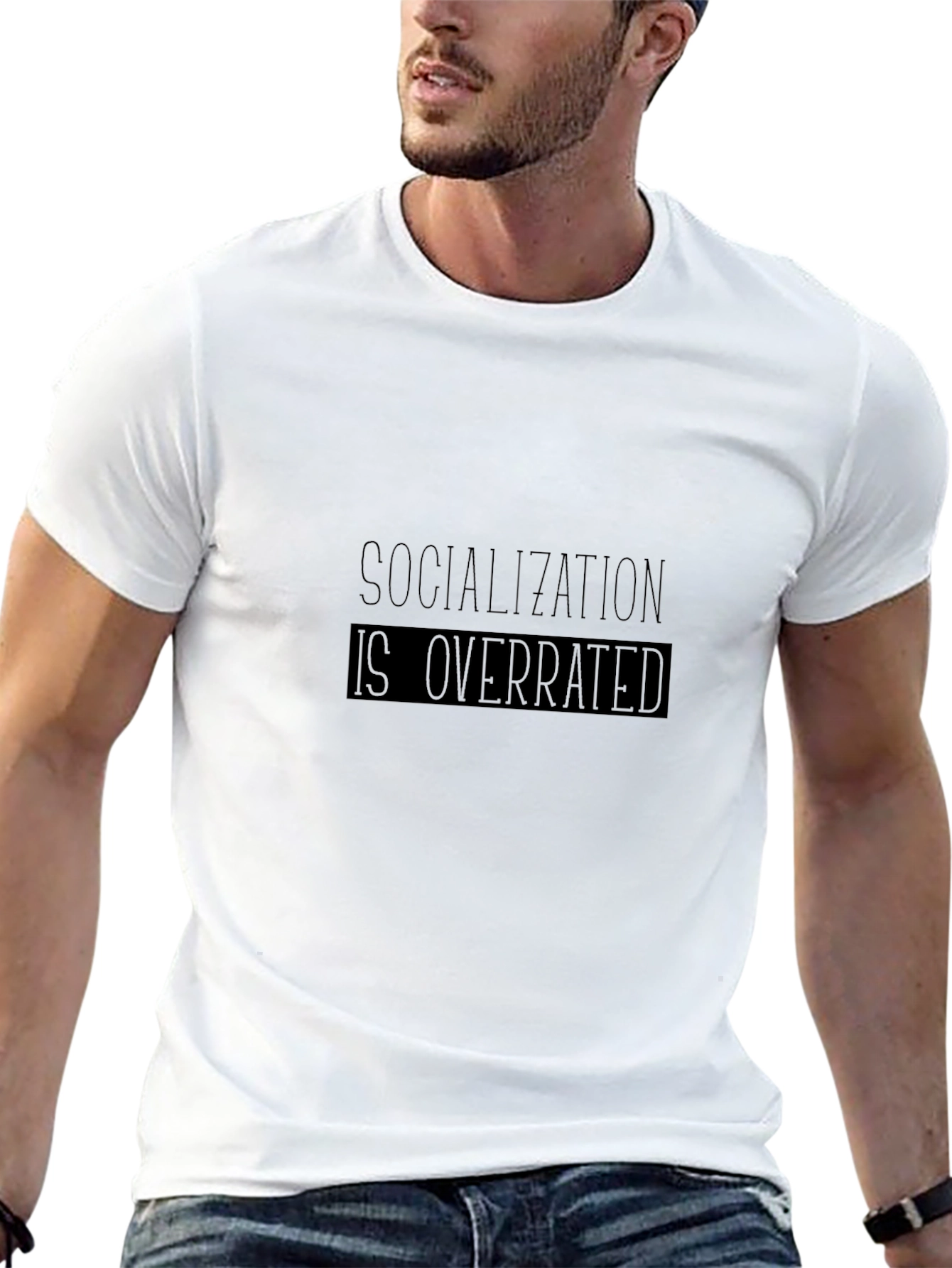 Black Socialization Is Overrated Graphic T-Shirt view 13