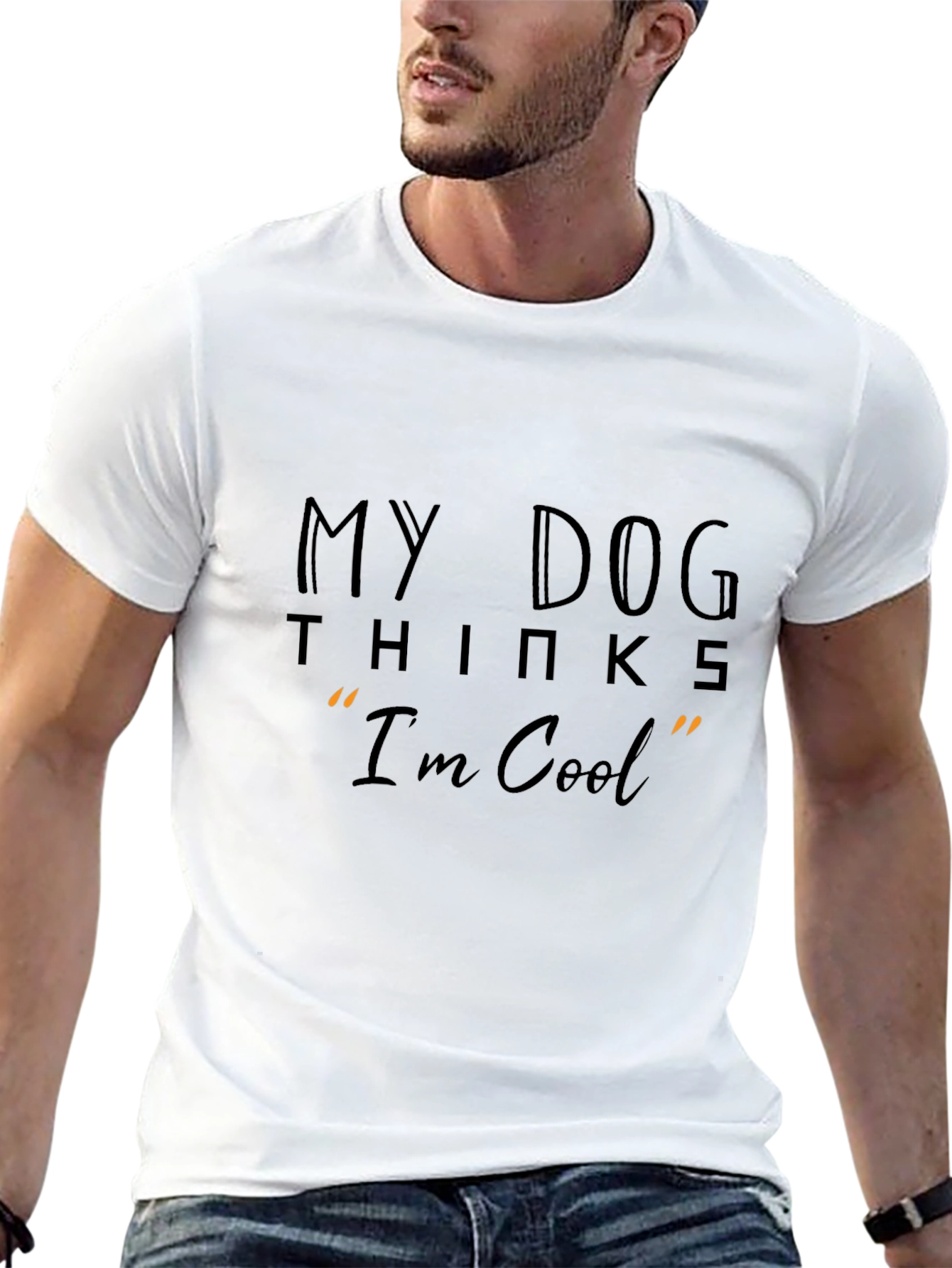 Black My Dog Thinks I'm Cool T-Shirt - Black Casual Tee view 13