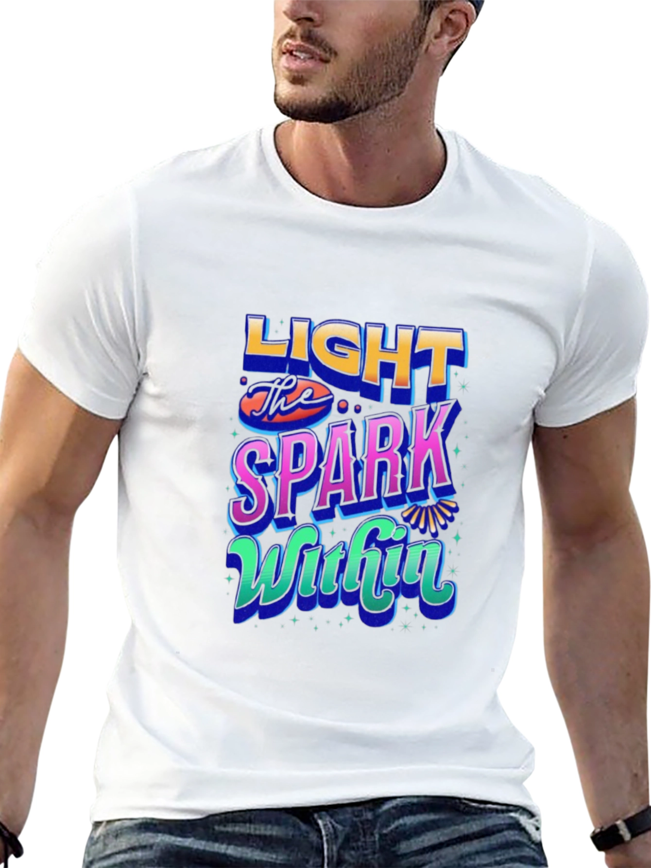 Black Light the Spark Within Graphic Tee - Black view 13