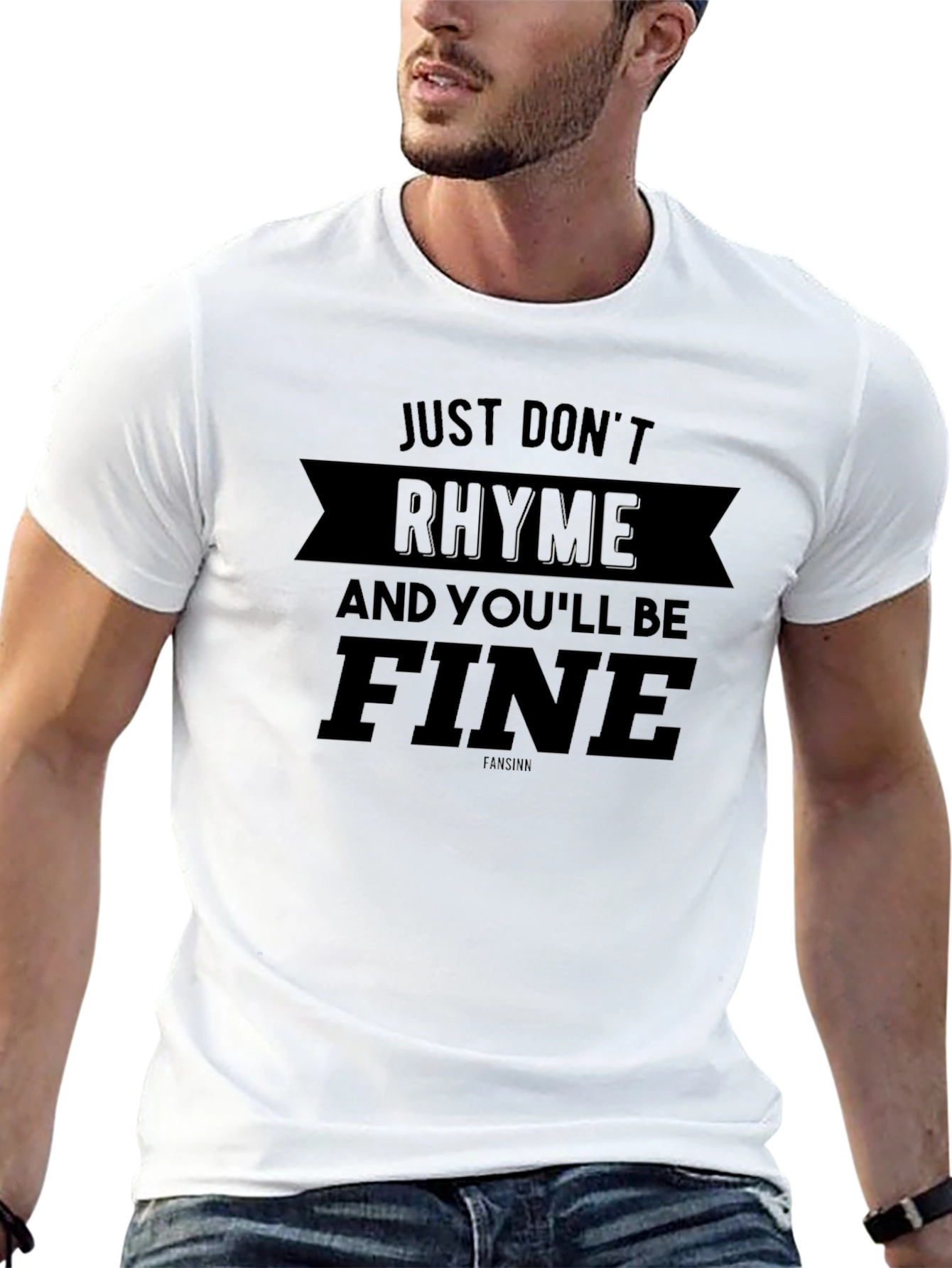 Black Just Don't Rhyme T-Shirt - Funny Slogan Tee view 13