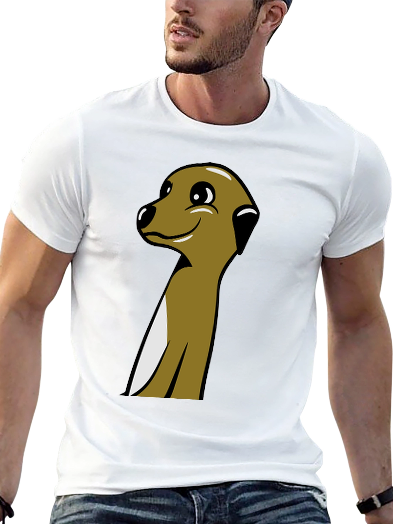 Black Meerkat Cartoon Graphic Tee - Black view 13