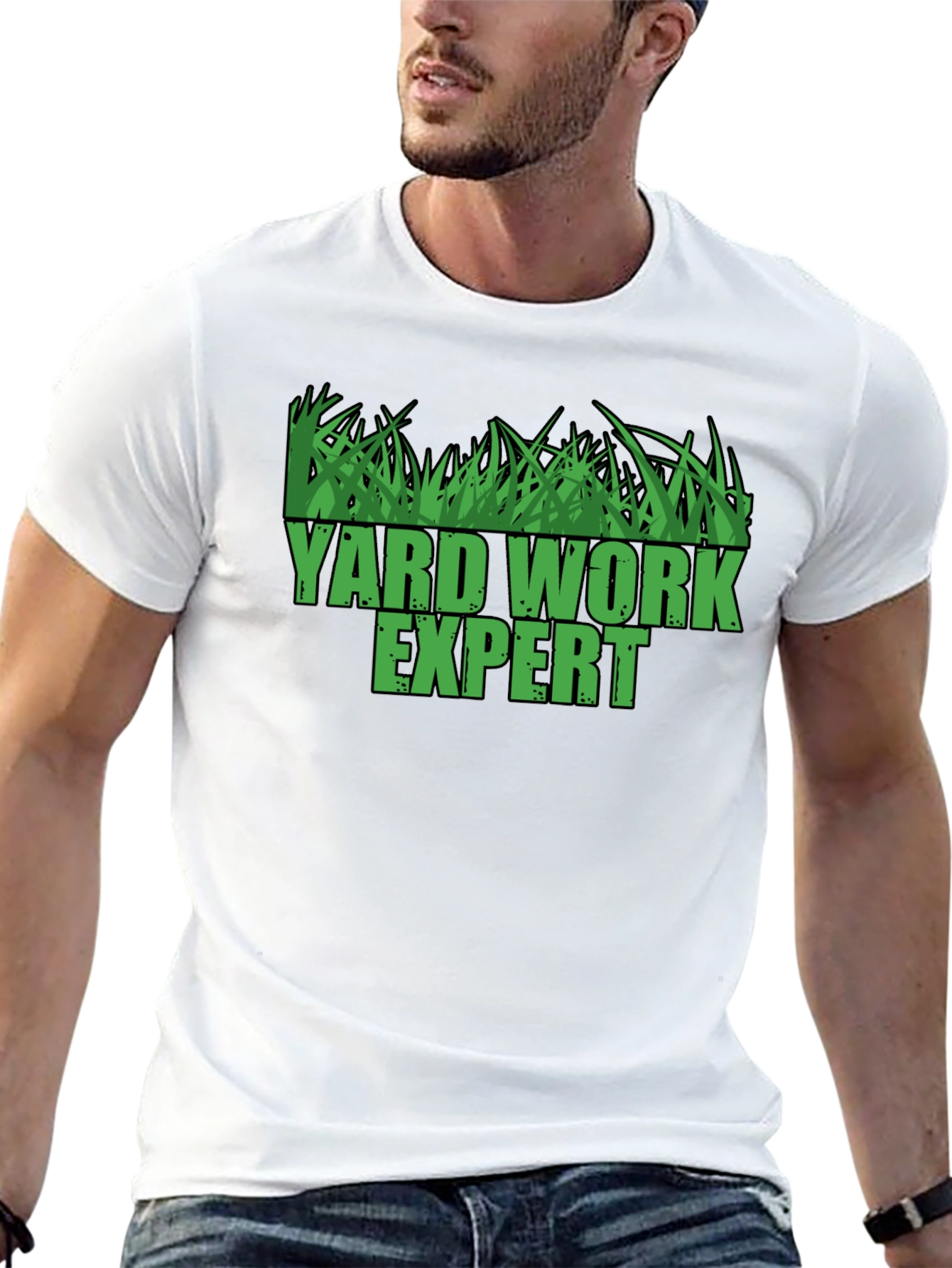 Black Yard Work Expert T-Shirt - Lawn Care Tee view 13