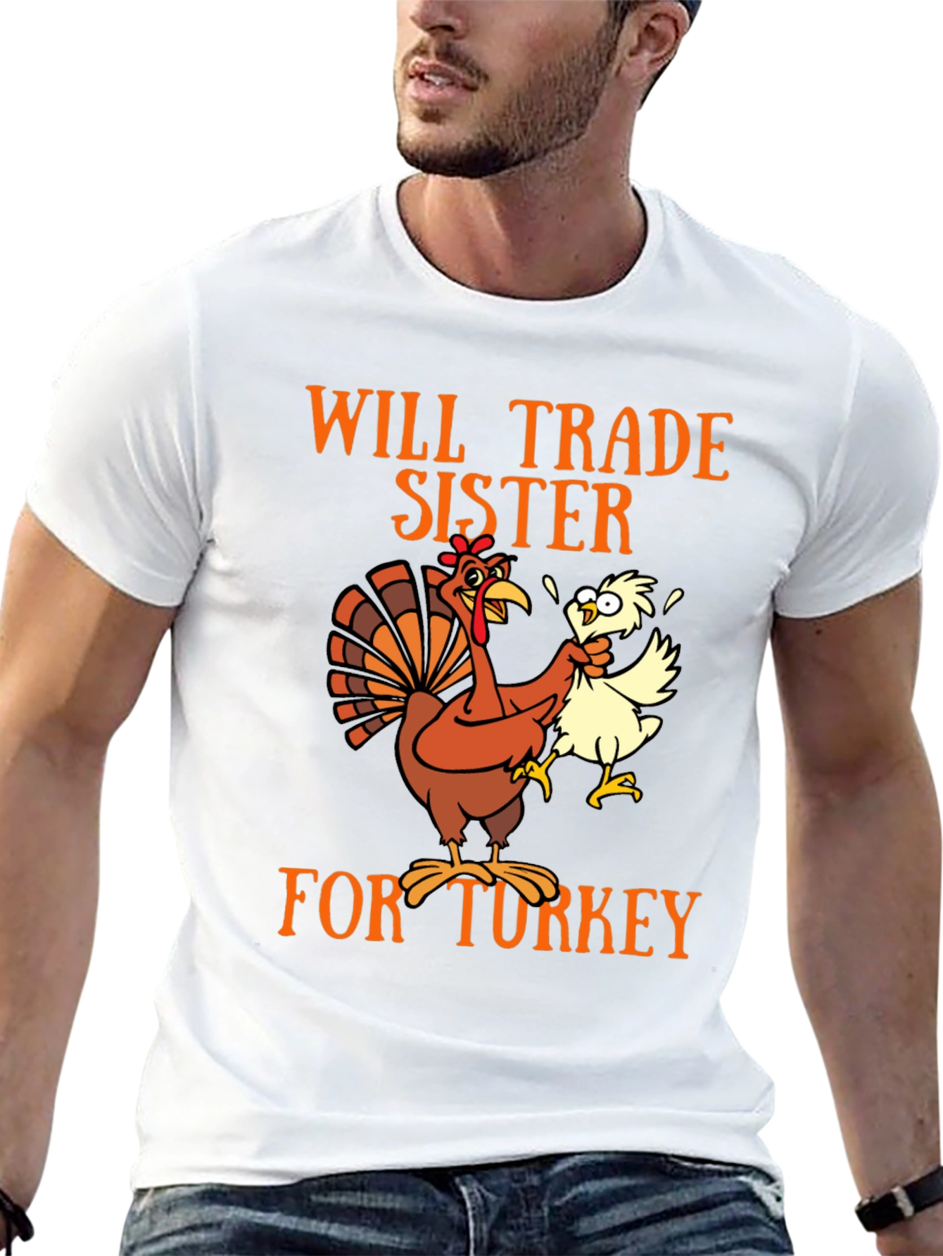 Black Funny Turkey Trade Thanksgiving T-Shirt view 13
