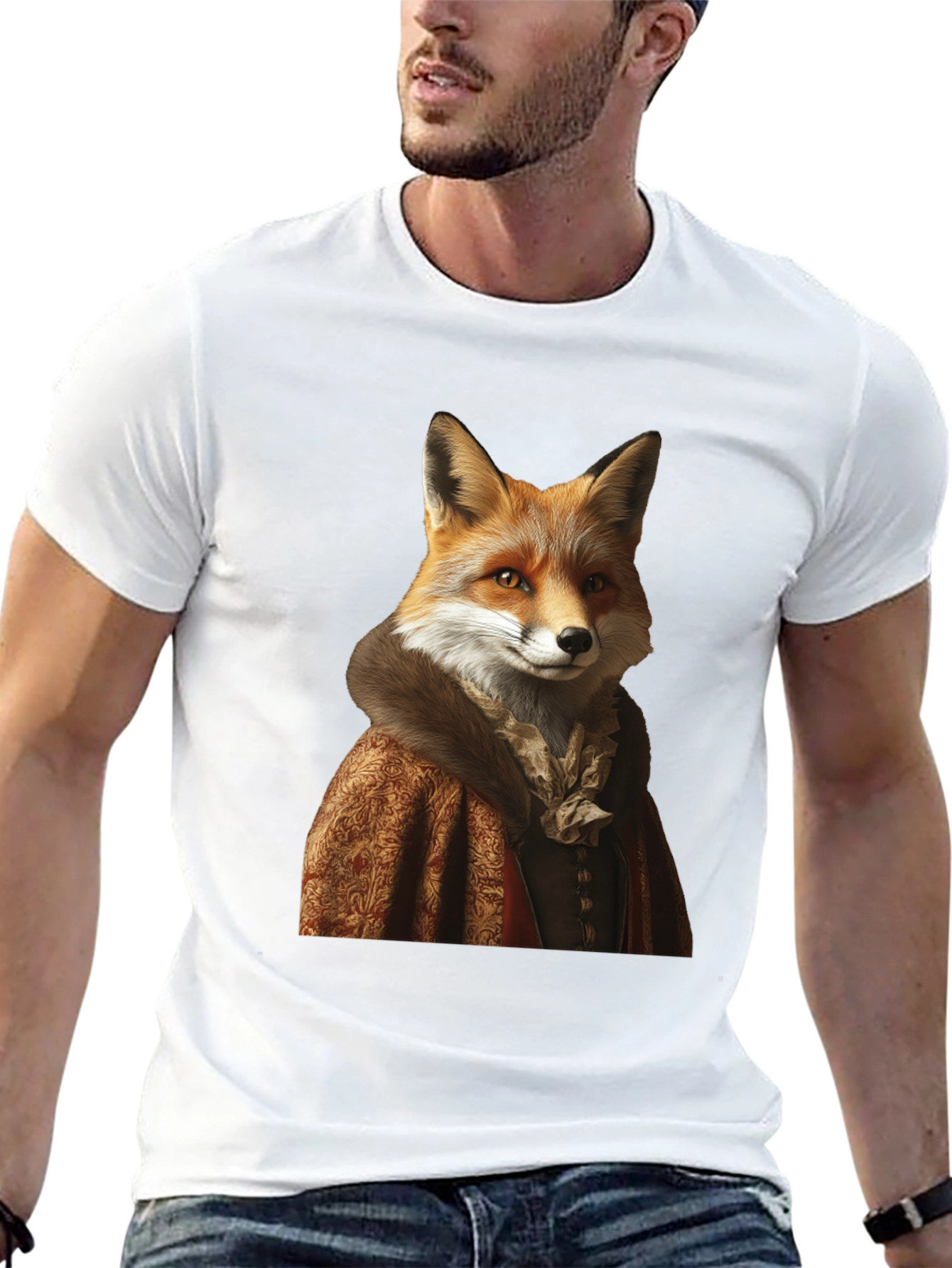 Black Fox Portrait Graphic Tee - Renaissance Style view 13
