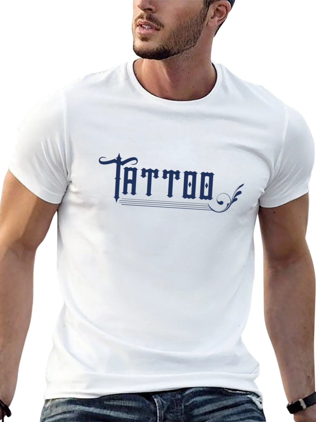 Black Tattoo Graphic Men's Tee - Cool Style view 13