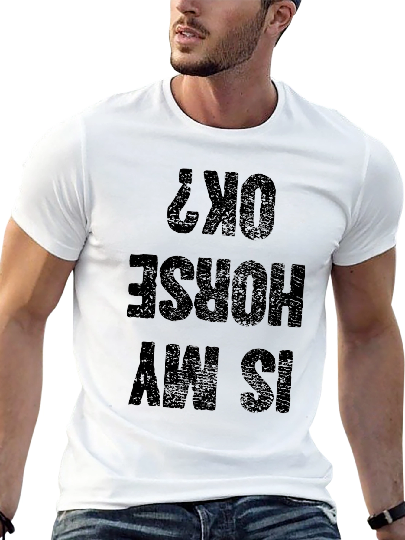 Black Is My Horse OK? Funny Graphic Tee view 13