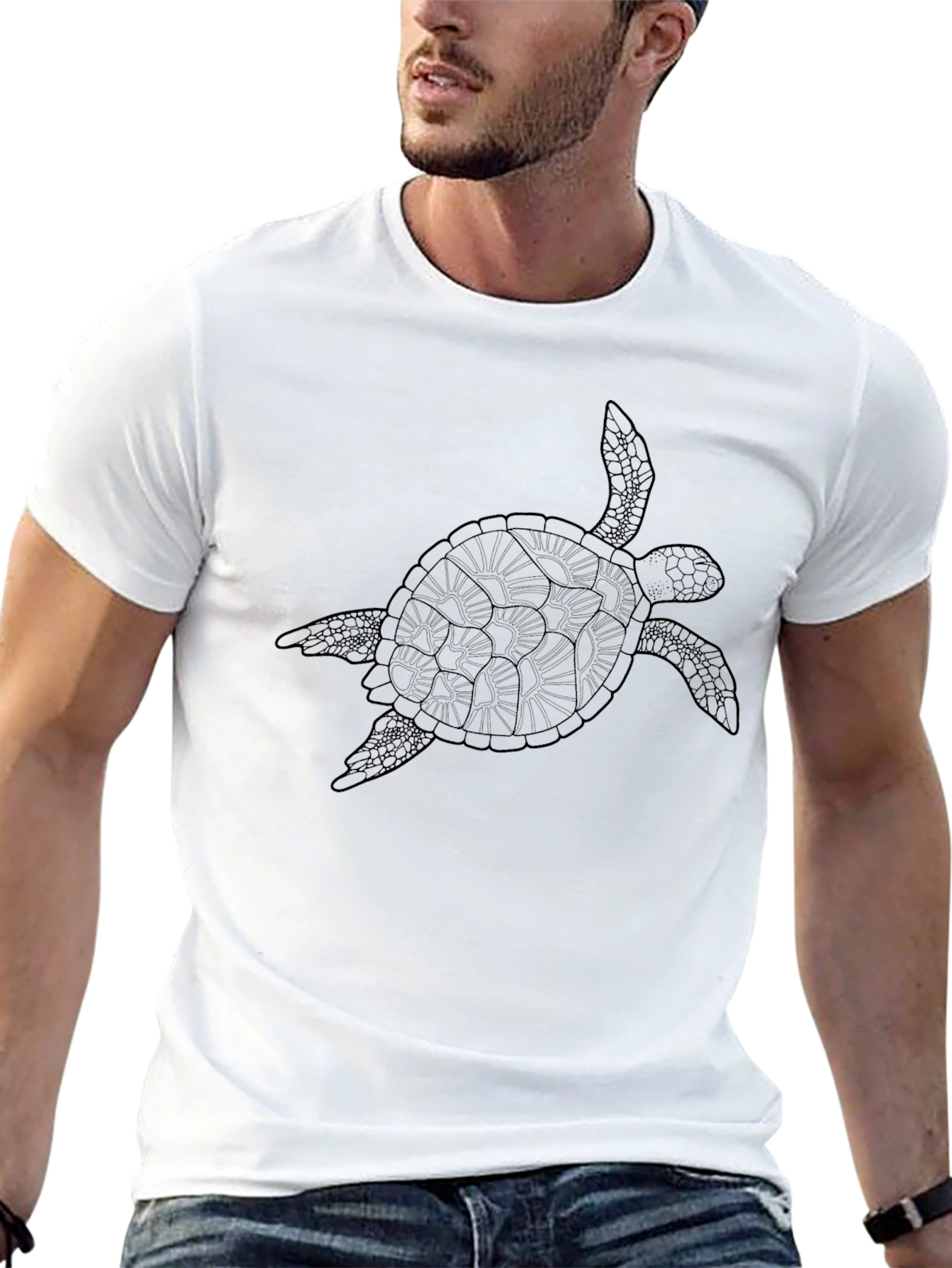 Black Men's Black Turtle Graphic Tee view 13