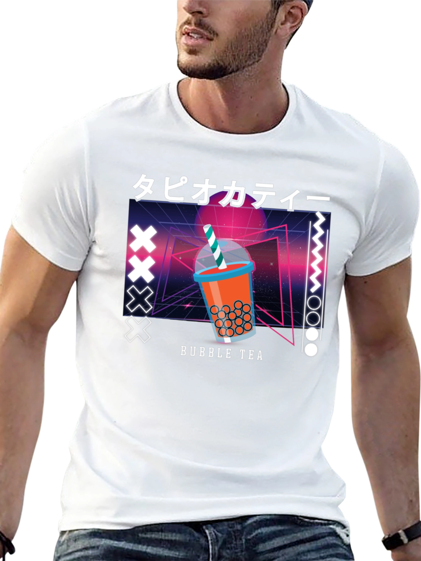 Black Bubble Tea Graphic Tee - Retro Design view 13