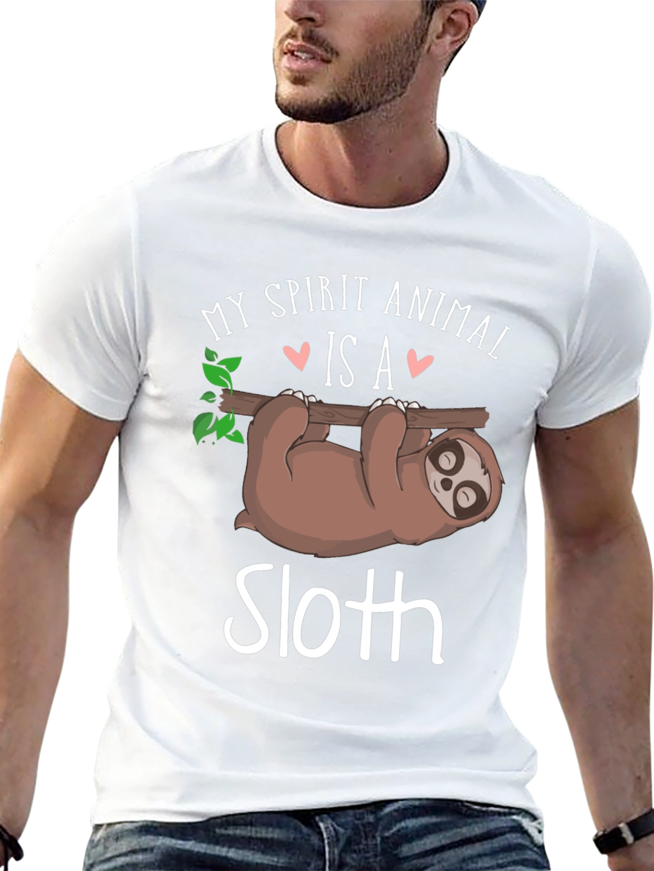 Black My Spirit Animal is a Sloth T-Shirt view 13