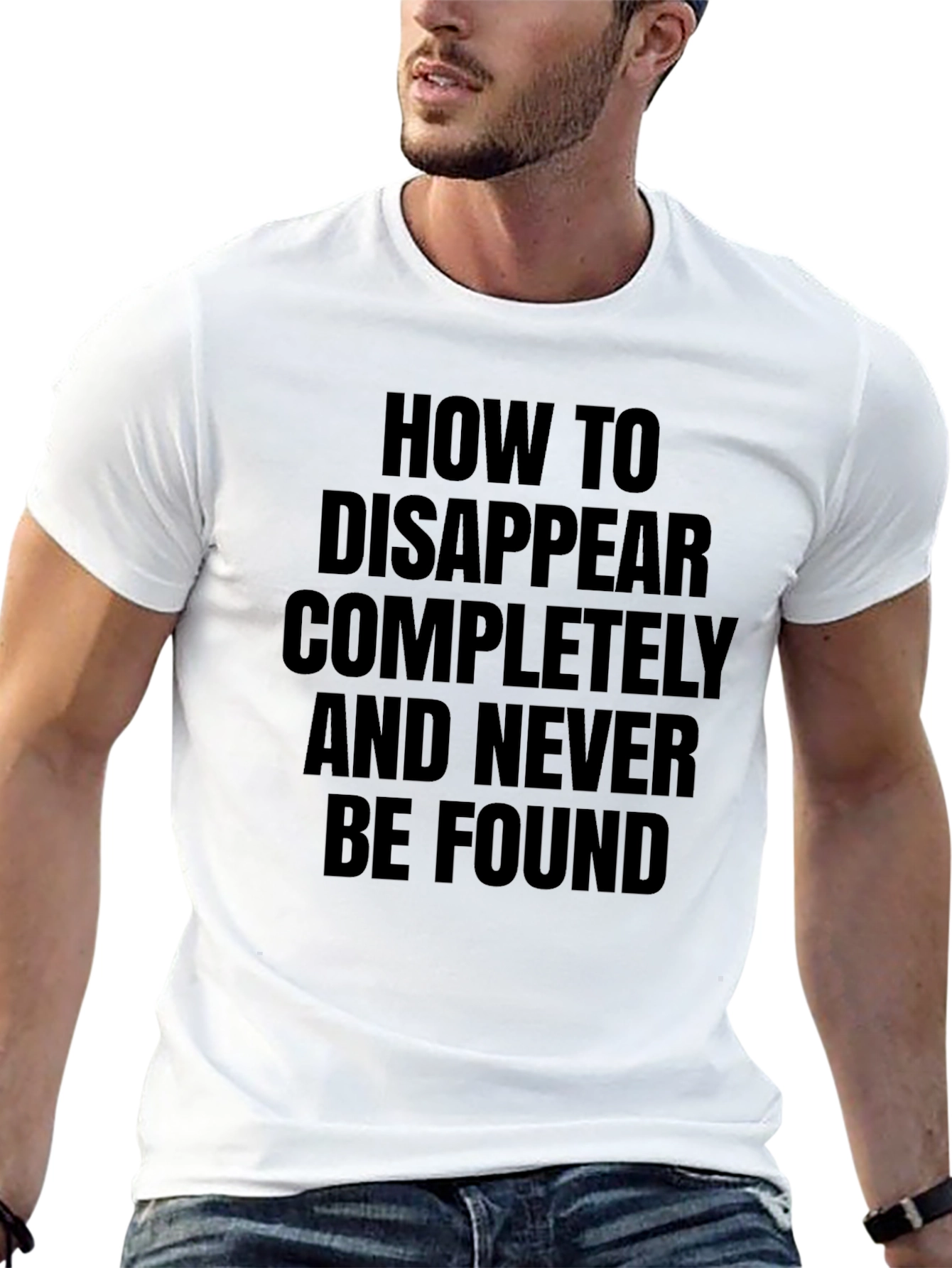 Black Disappear Completely T-Shirt - Black Graphic Tee view 13