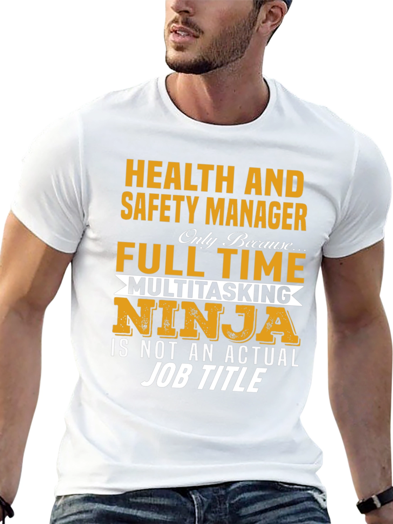 Black Health & Safety Manager Novelty T-Shirt view 13