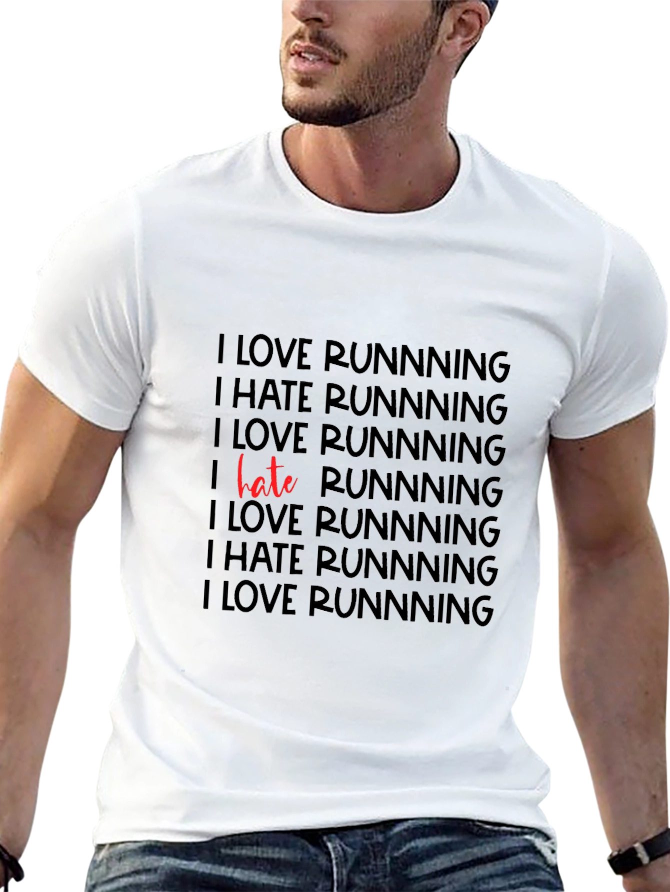 Black Funny Running T-Shirt - I Love/Hate Running view 13