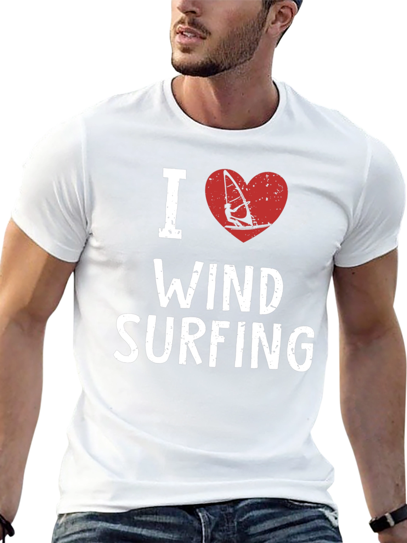 Black I Heart Windsurfing T-Shirt view 13