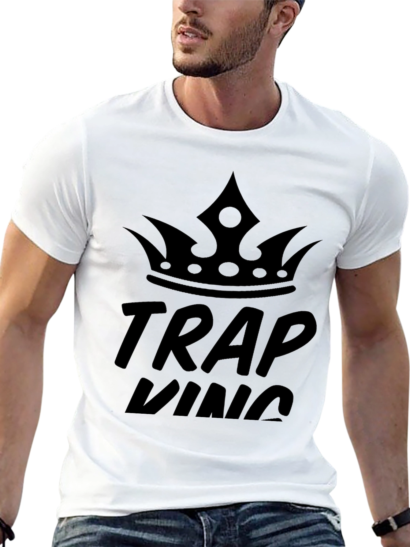 Black Trap King Black Graphic T-Shirt view 13