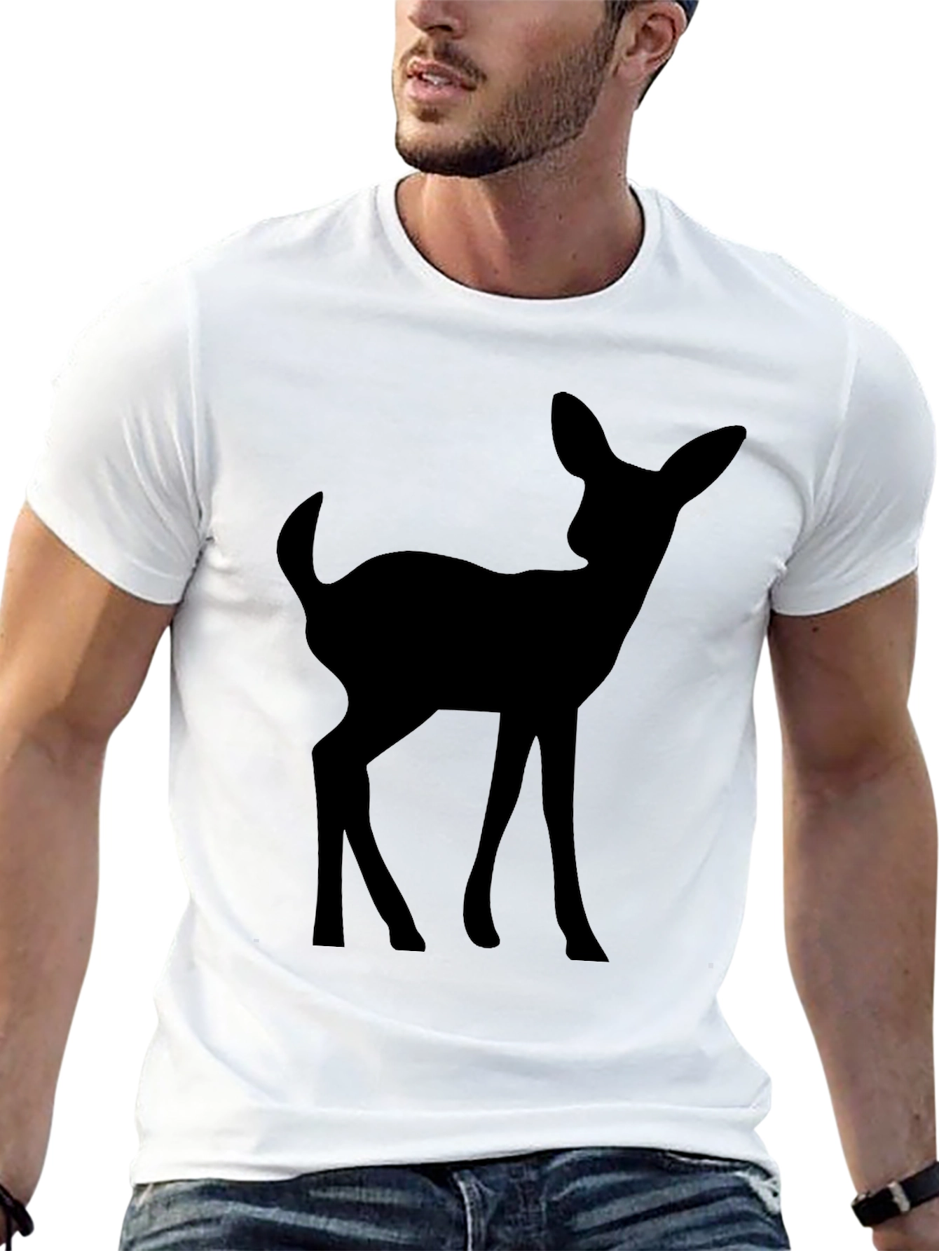 Black Black Deer Silhouette T-Shirt view 13
