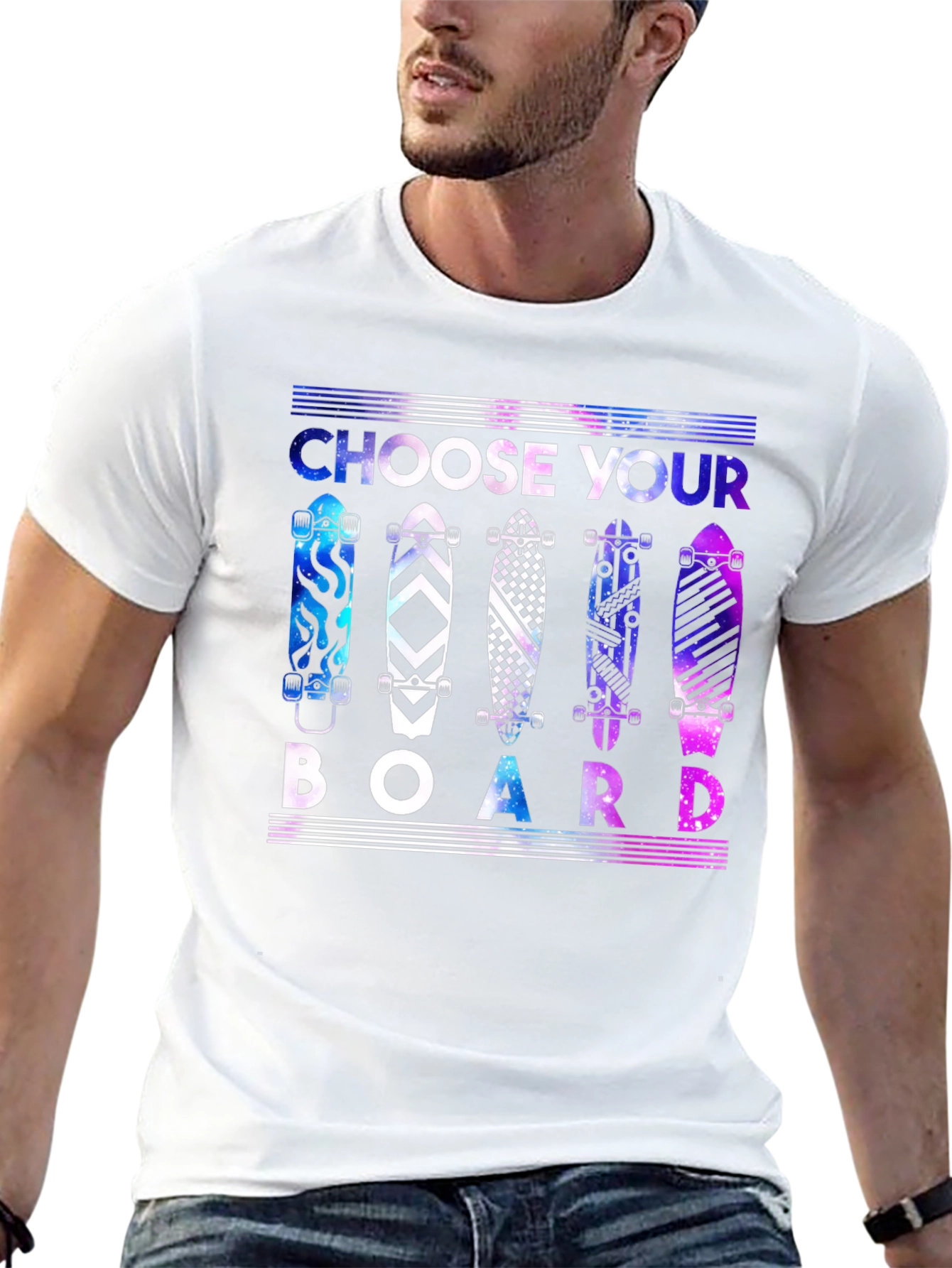 Black Choose Your Board T-Shirt - Skateboard Design view 13
