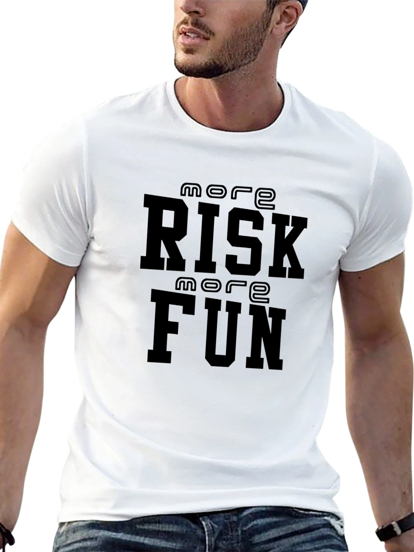 Black More Risk More Fun Black Graphic Tee view 13