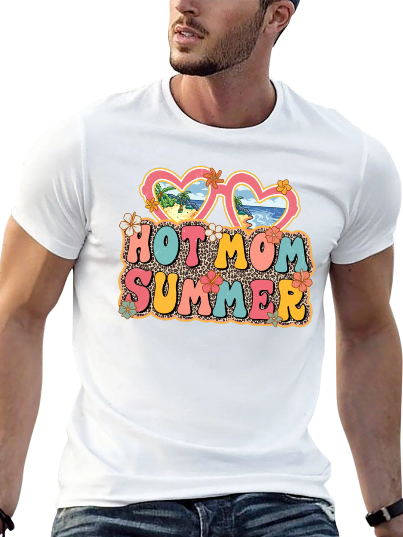 Black Hot Mom Summer Graphic T-Shirt, Unisex view 13
