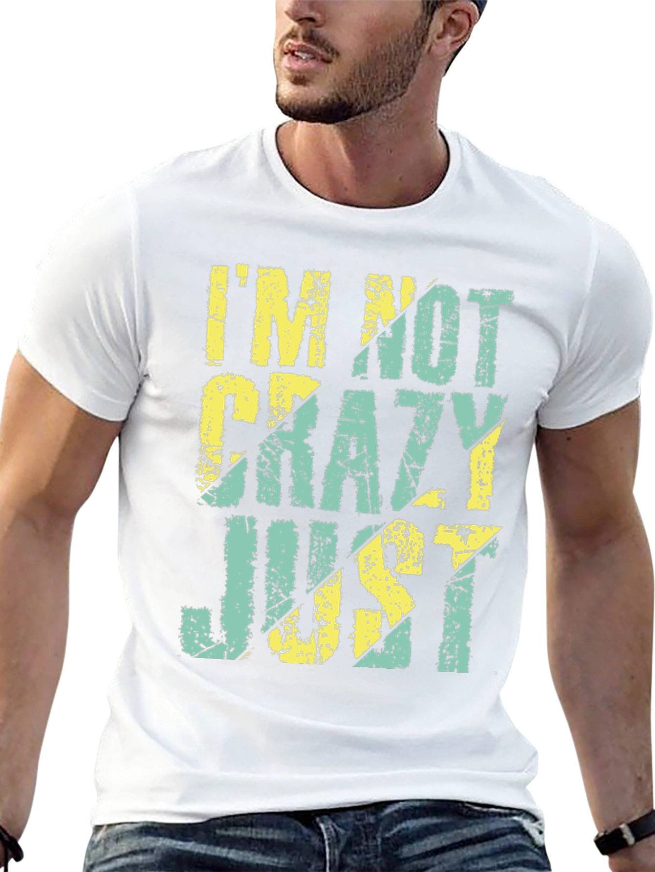 Black I'm Not Crazy Just T-Shirt view 13