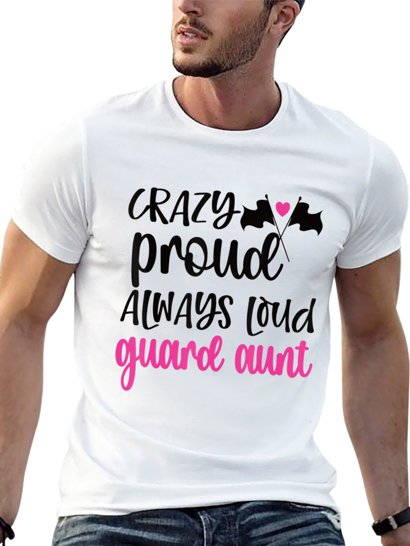 Black Crazy Proud Guard Aunt T-Shirt view 13