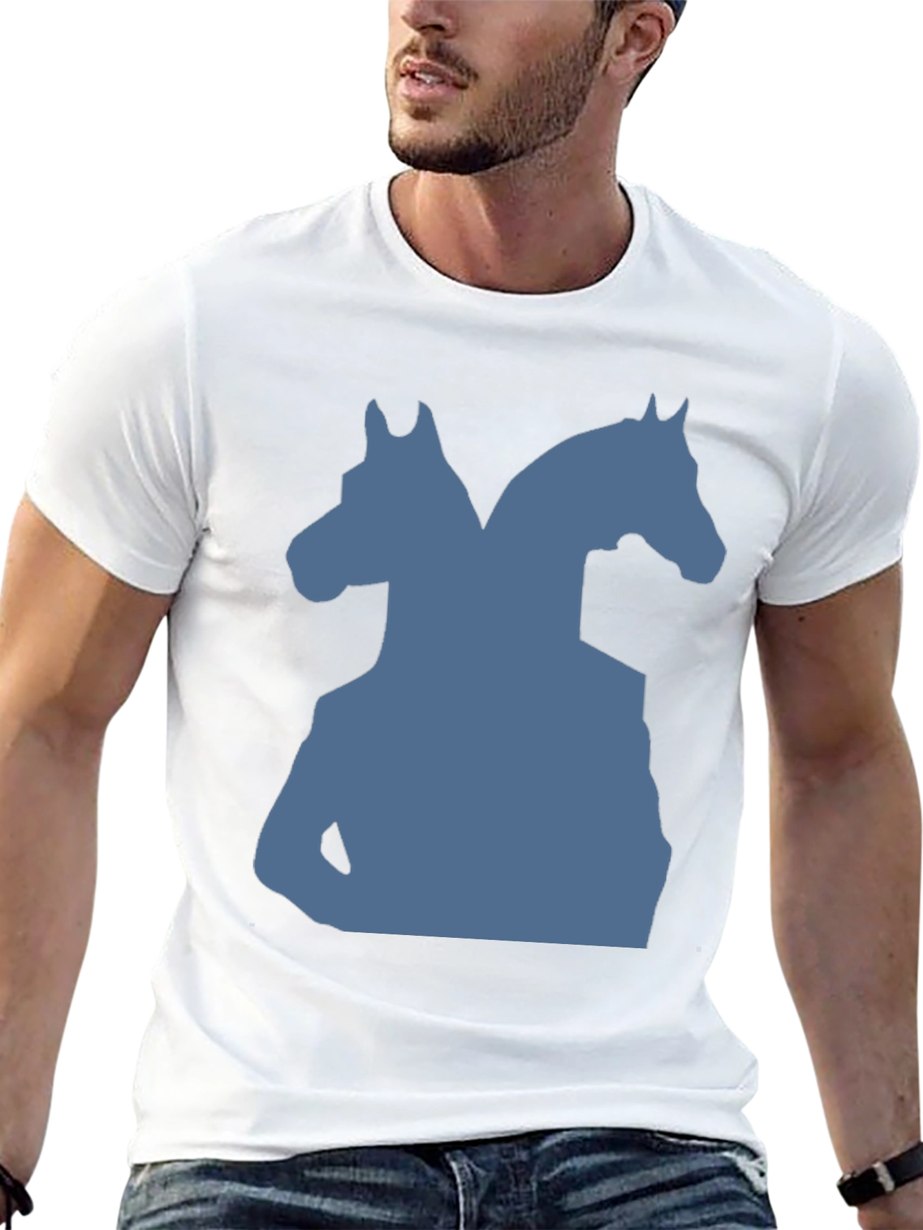 Black Two-Headed Horse Graphic Tee - Black view 13