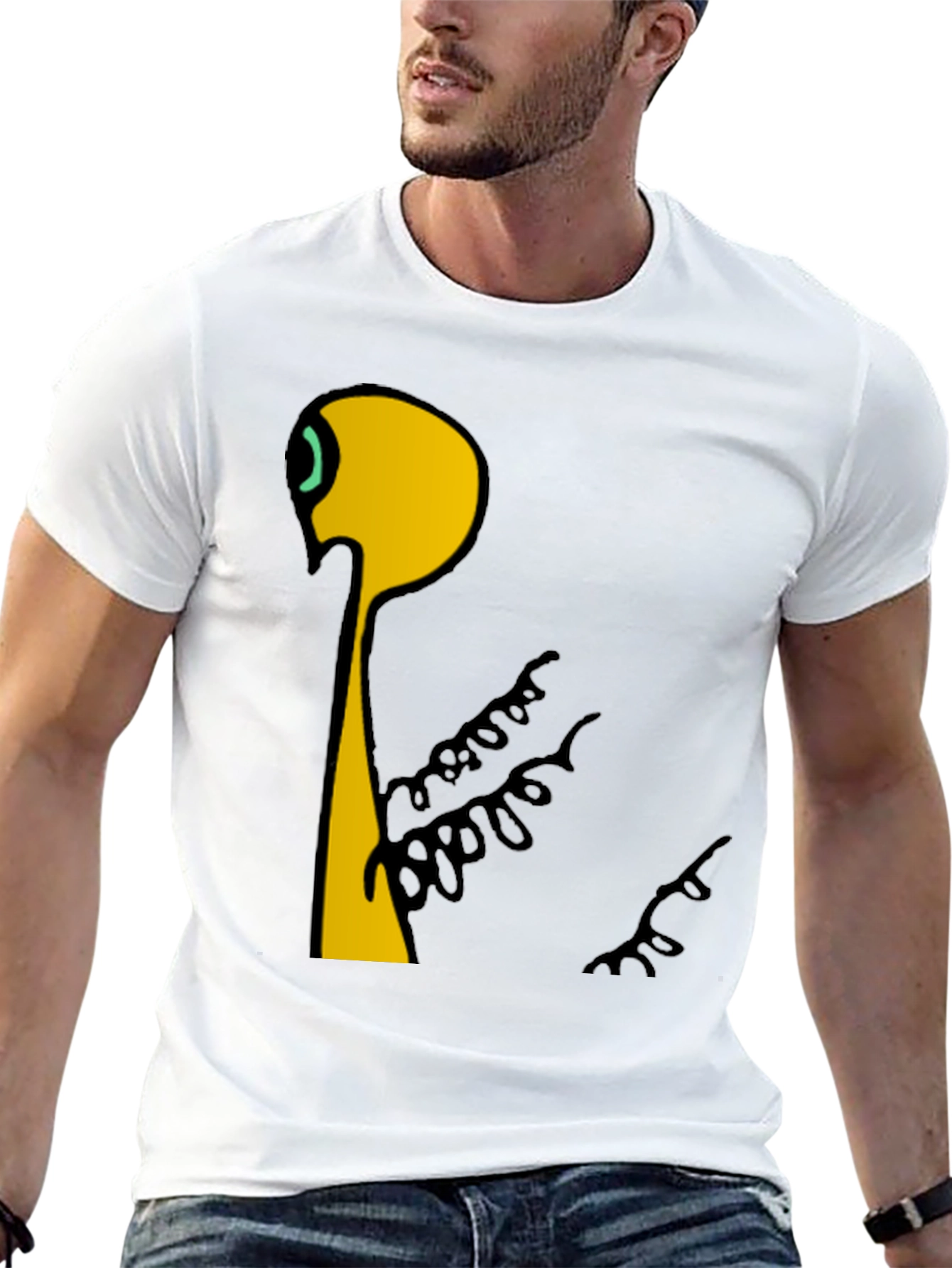 Black Abstract Graphic Print Crew Neck T-Shirt view 13